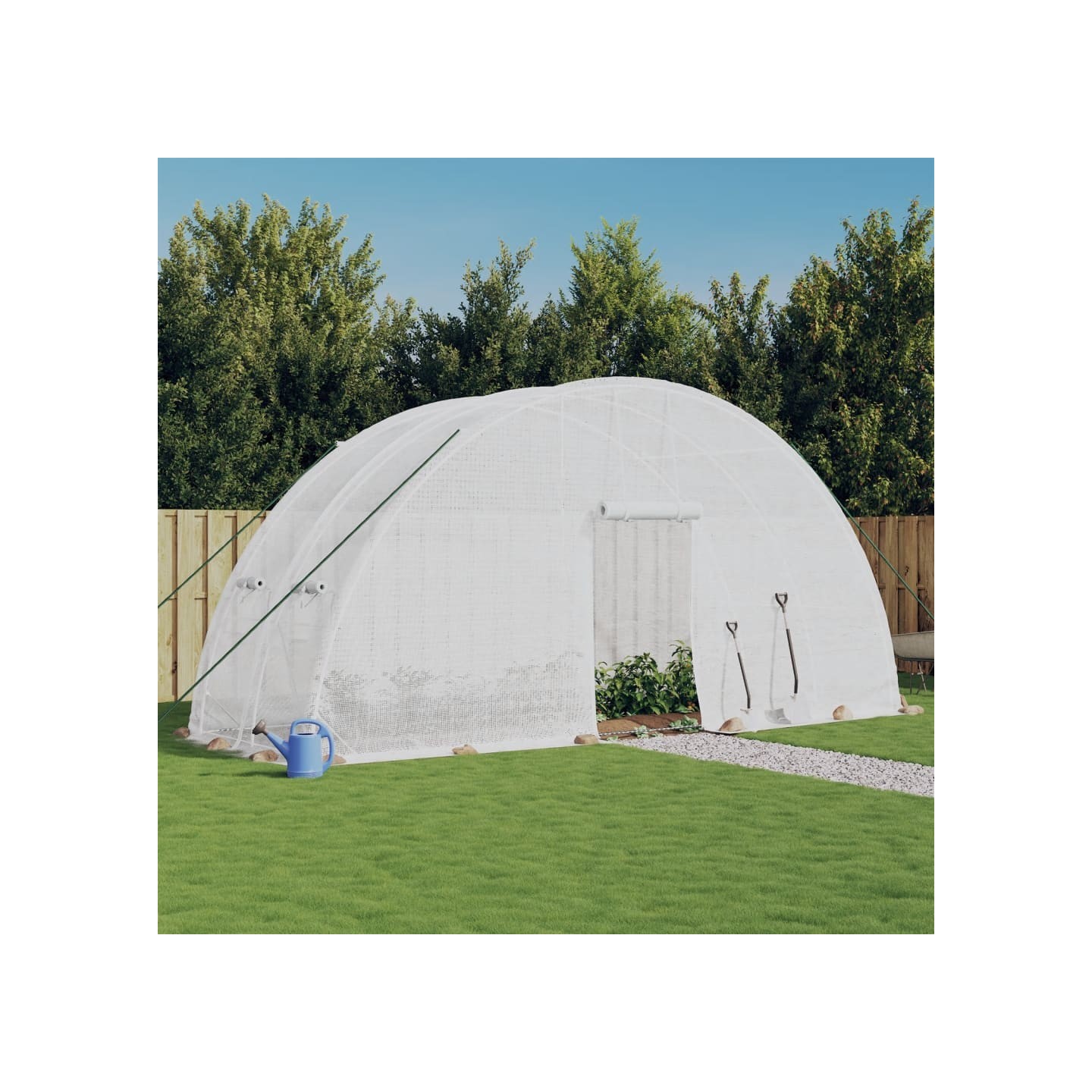 Serre avec cadre en acier blanc 12 m² 6x2x2,85 m