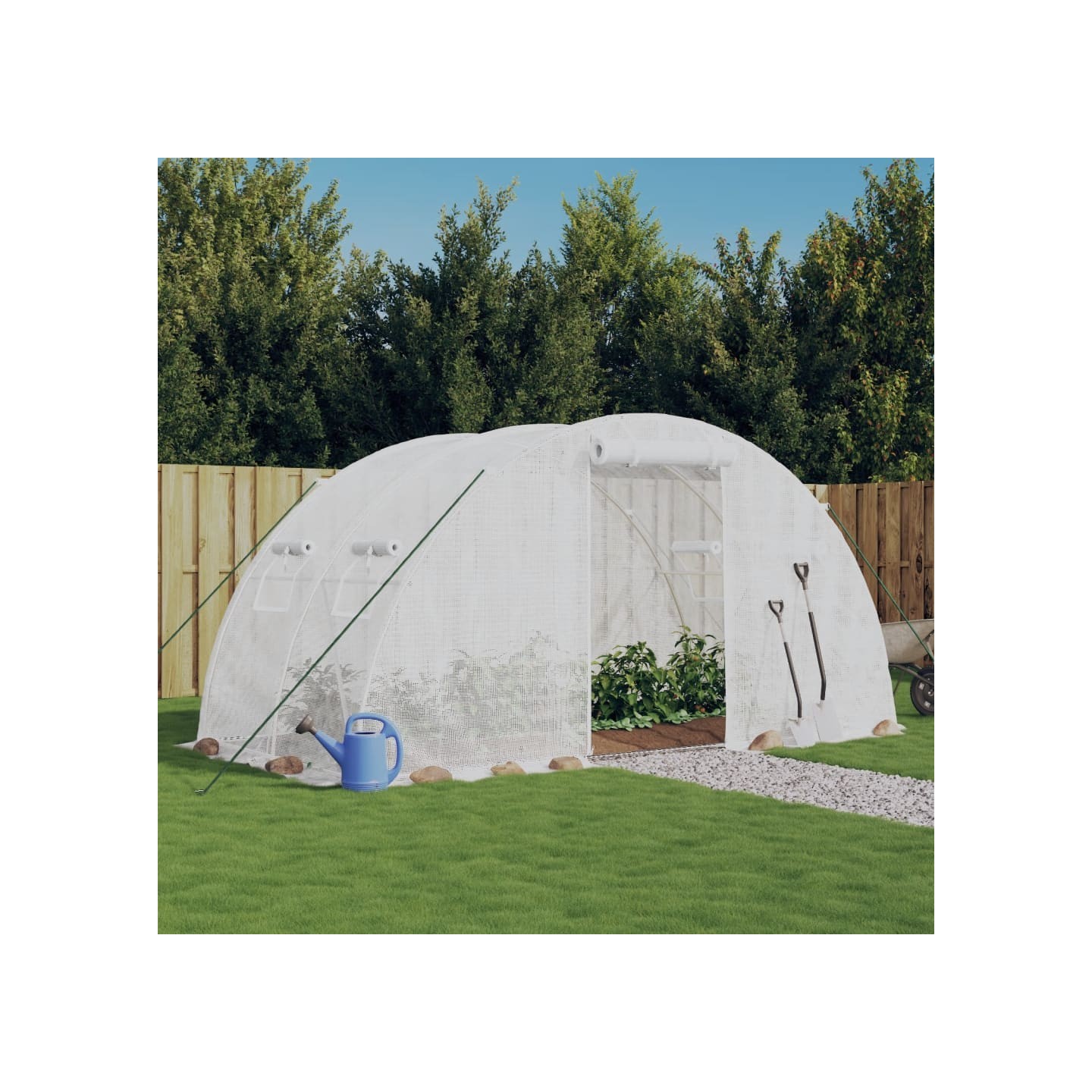 Serre avec cadre en acier blanc 8 m² 4x2x2 m