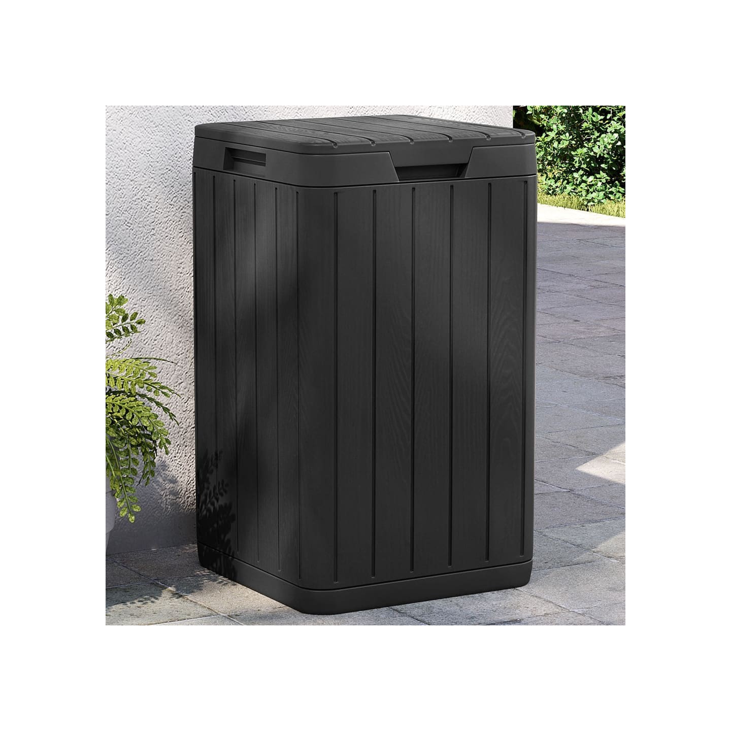 Poubelle d'extérieur anthracite 38x38x65 cm PP
