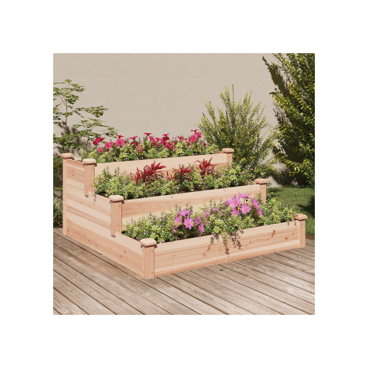 Lit surélevé de jardin 120x120x56 cm bois massif de sapin