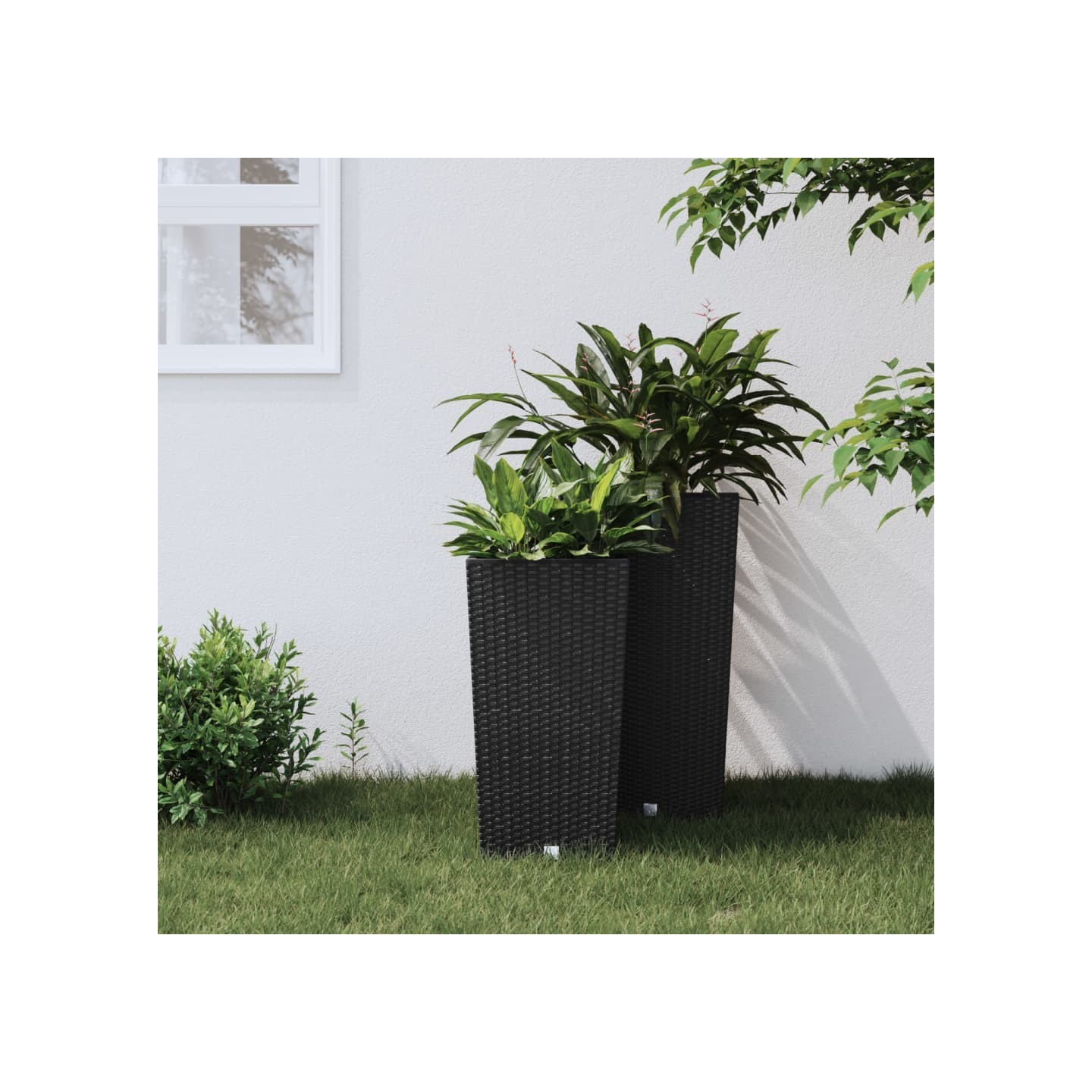 Jardinière et intérieur amovible anthracite 11/26,5 L rotin PP