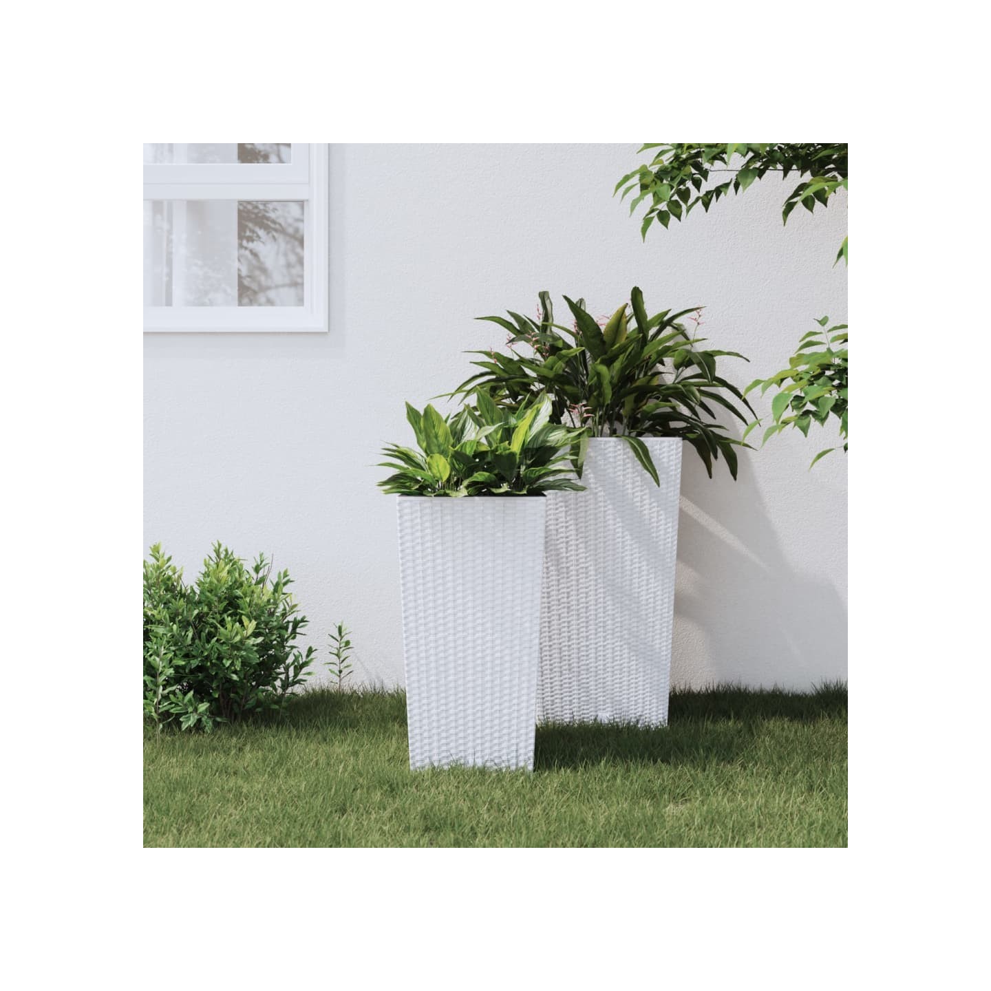 Jardinière et intérieur amovible blanc 11/26,5 L rotin PP