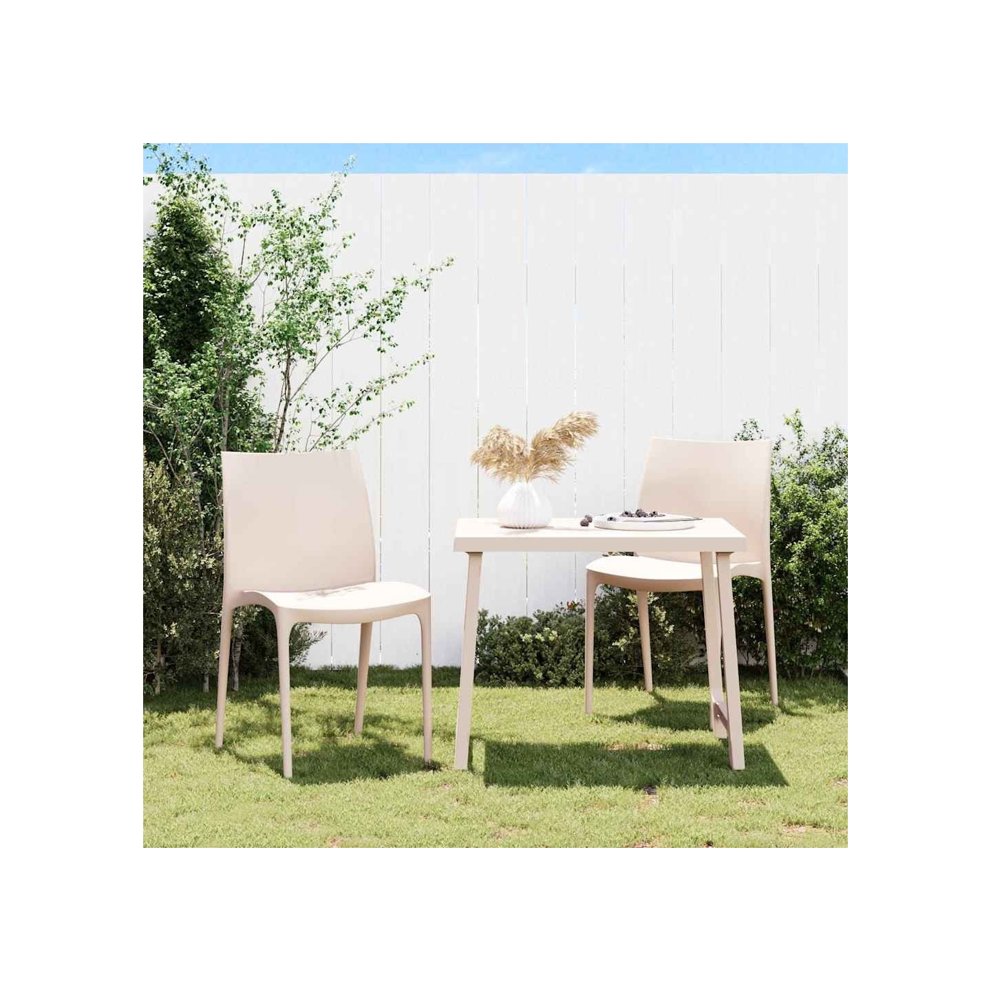 Chaises de jardin lot de 2 crème 50x46x80 cm polypropylène