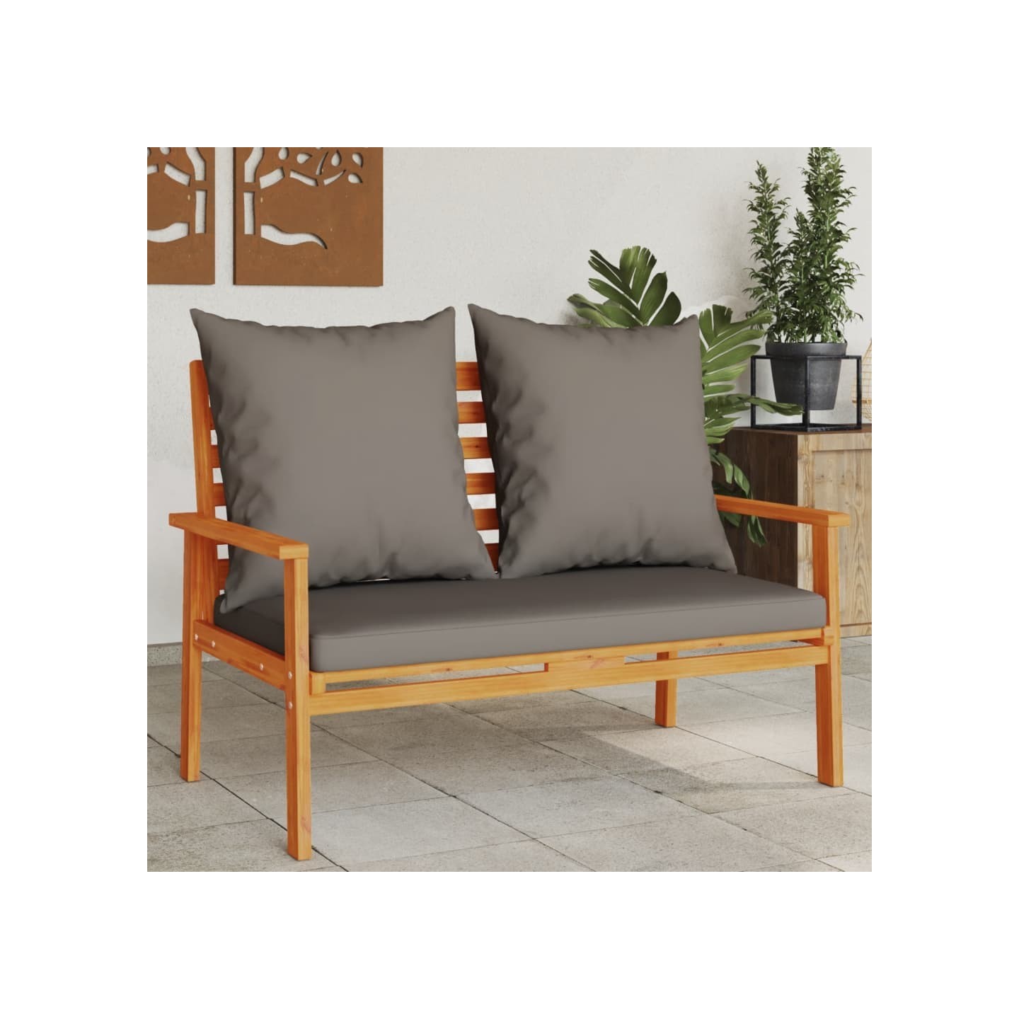 Canapé de jardin 120 cm avec coussin bois d'acacia massif