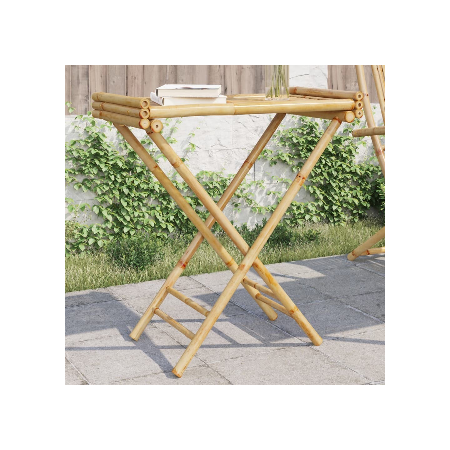 Table à plateau pliante 70,5x42,5x80 cm bambou