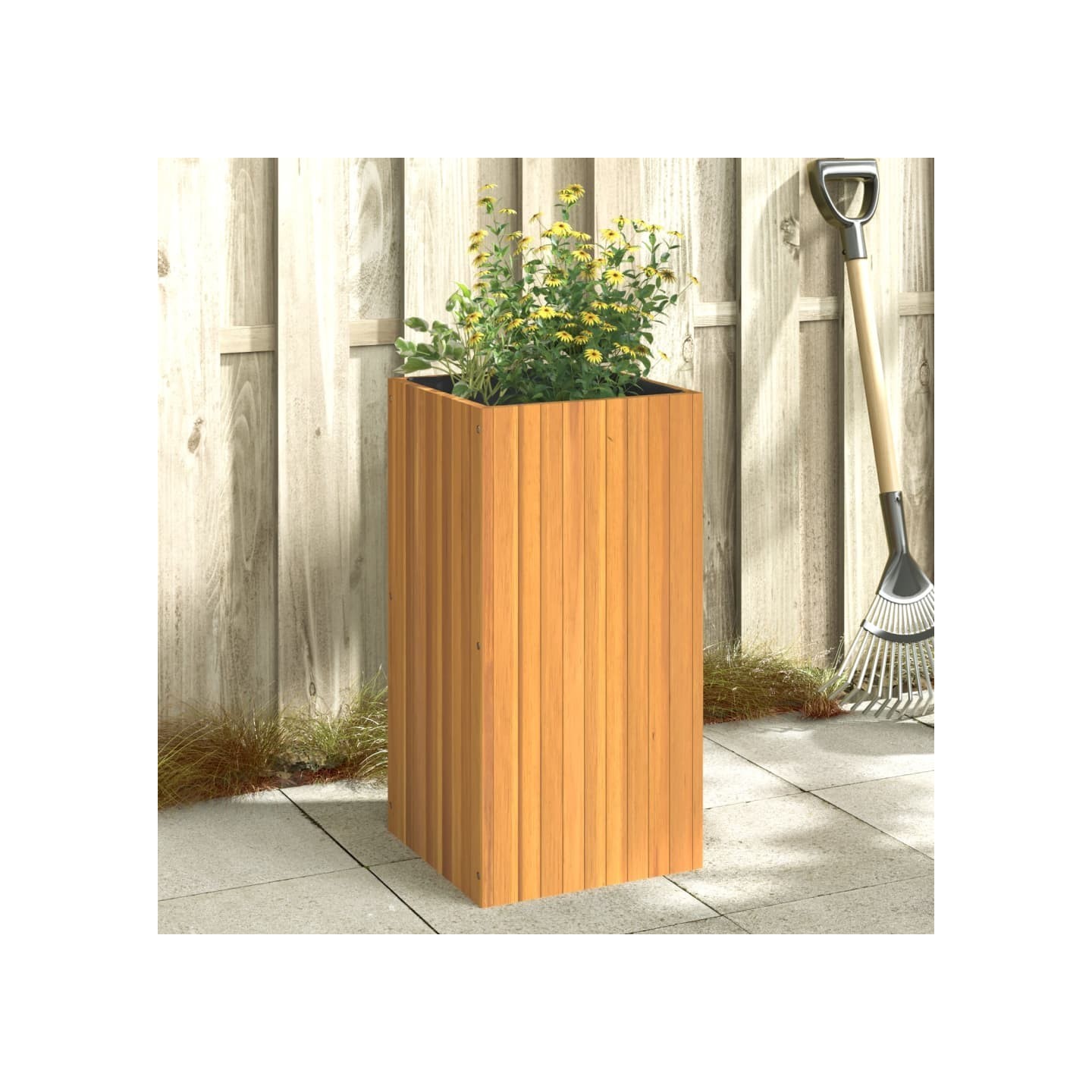 Jardinière 45x45x90 cm bois massif d'acacia