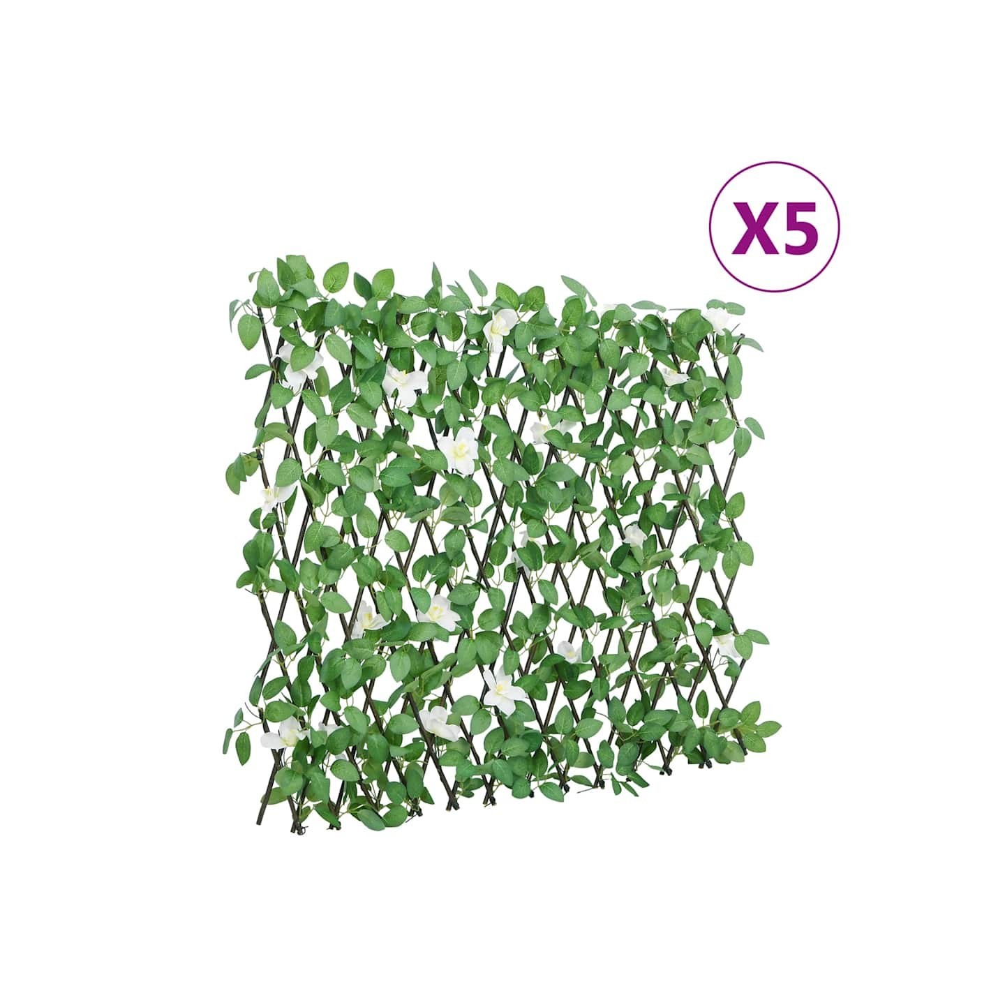 Treillis de lierre artificiel extensible vert 5 pcs 180x60 cm