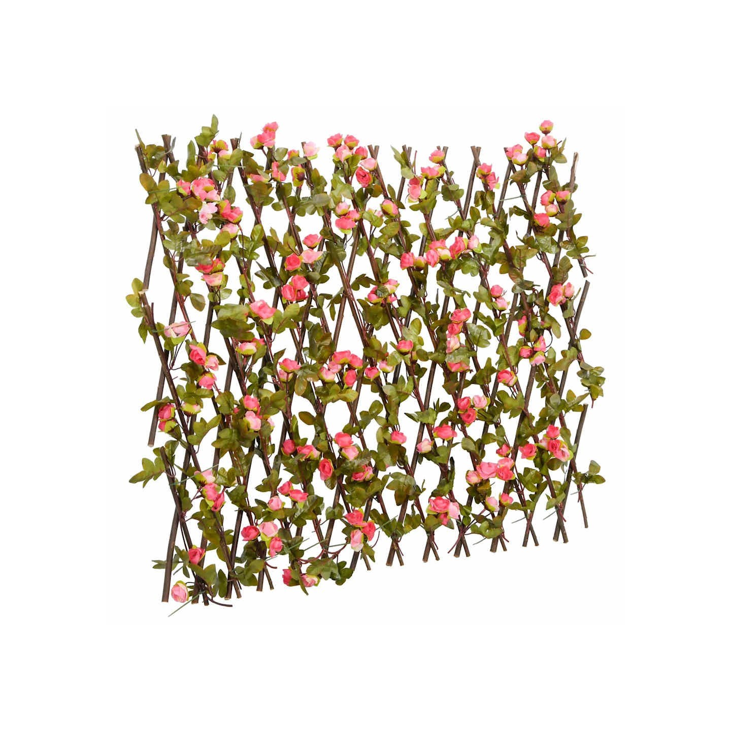 Treillis de lierre artificiel extensible rose foncé 180x60 cm