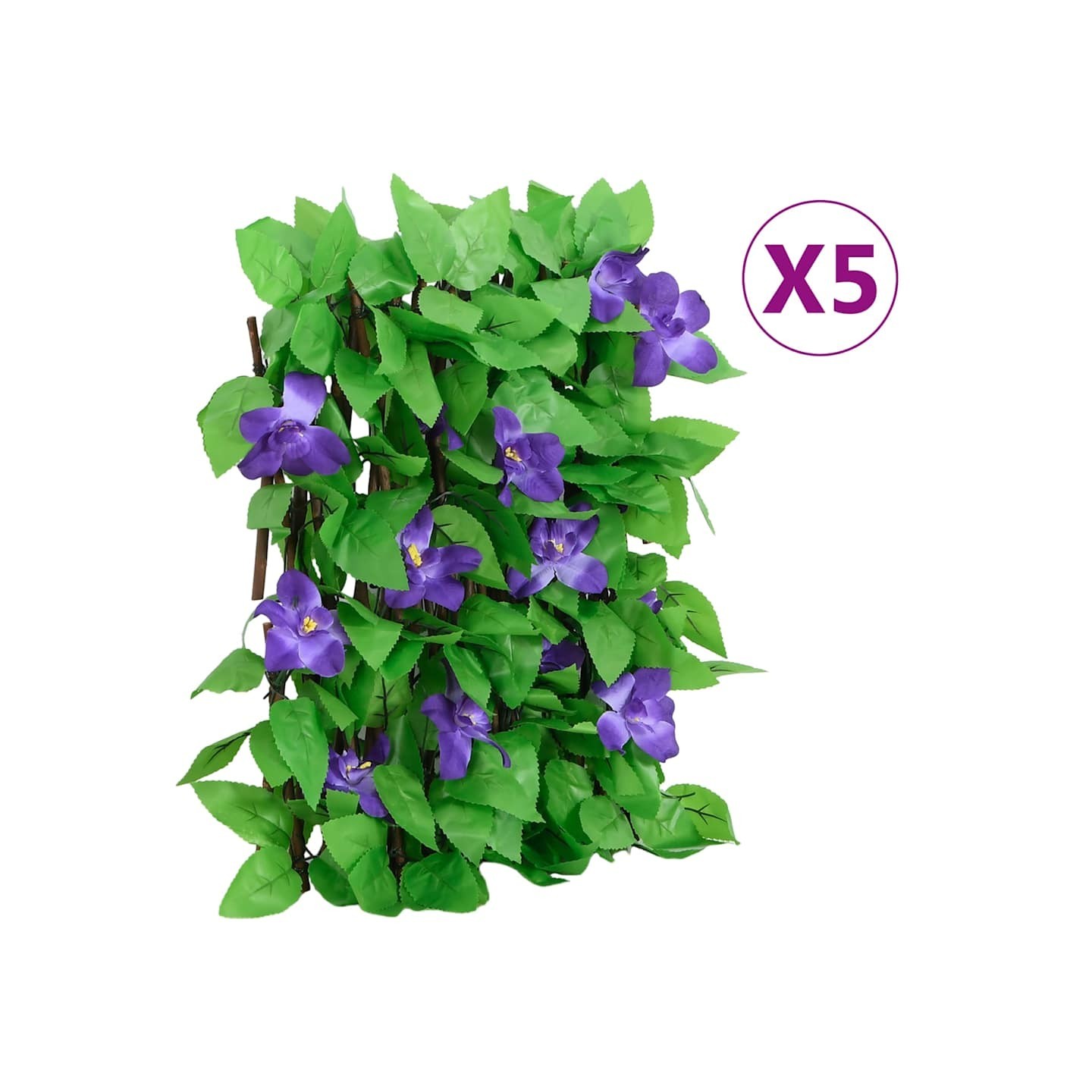 Treillis de lierre artificiel extensible 5 pcs vert 180x30 cm