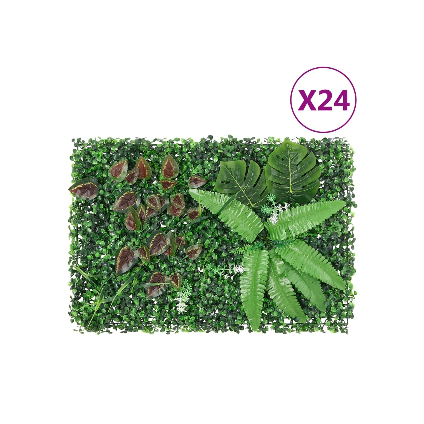 Clôture à plantes artificielles 24 pcs vert 40x60 cm