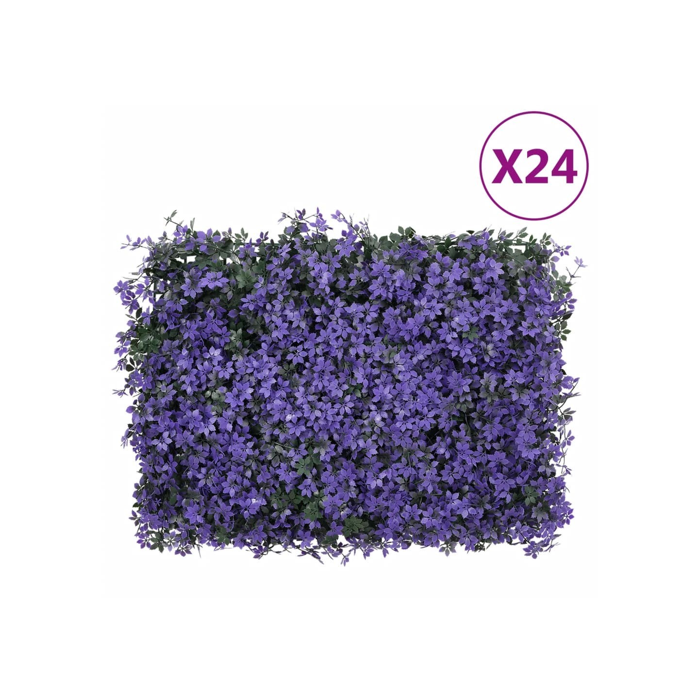 Clôture à feuilles artificielles 24 pcs violet 40x60 cm