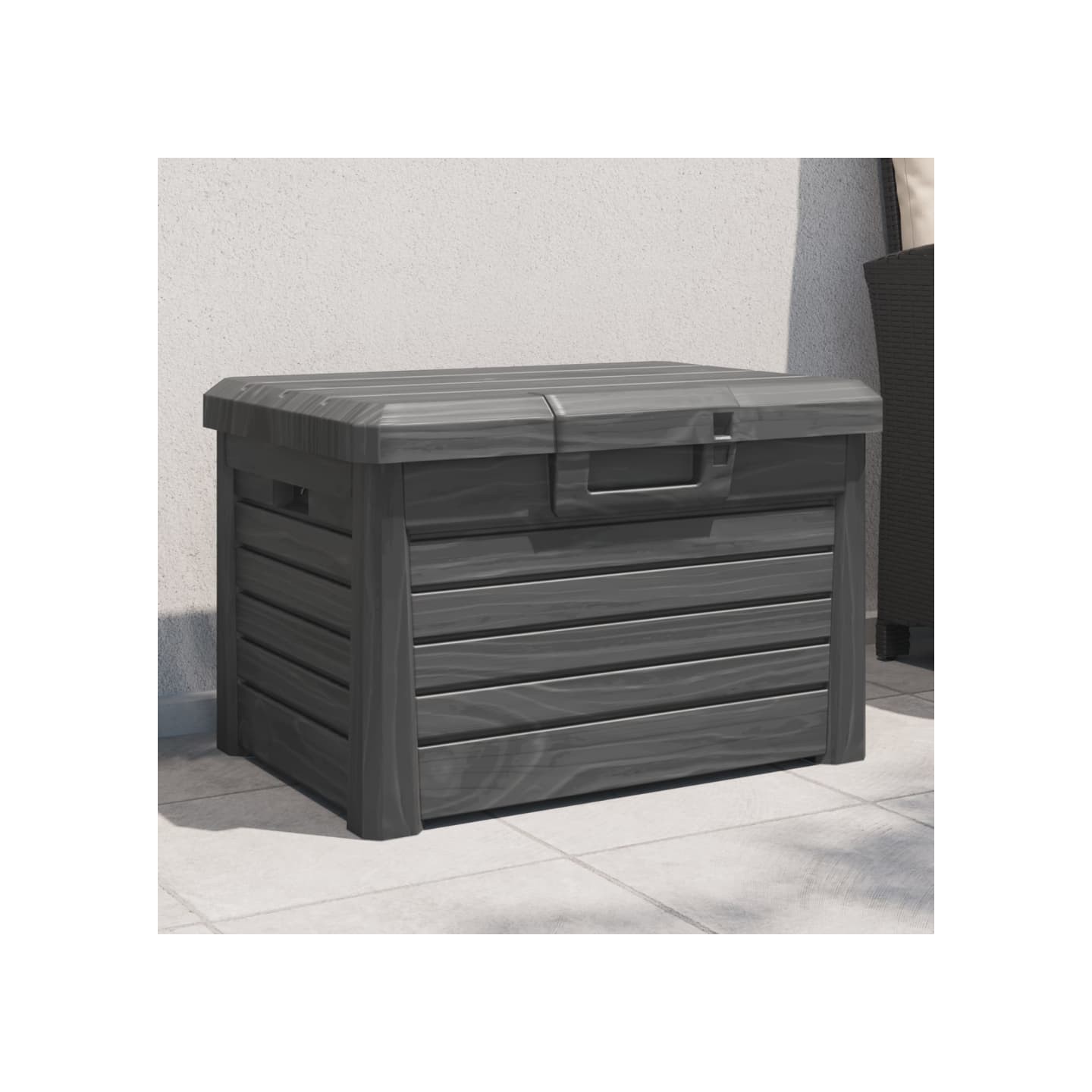 Boîte à coussins d'extérieur anthracite polypropylène