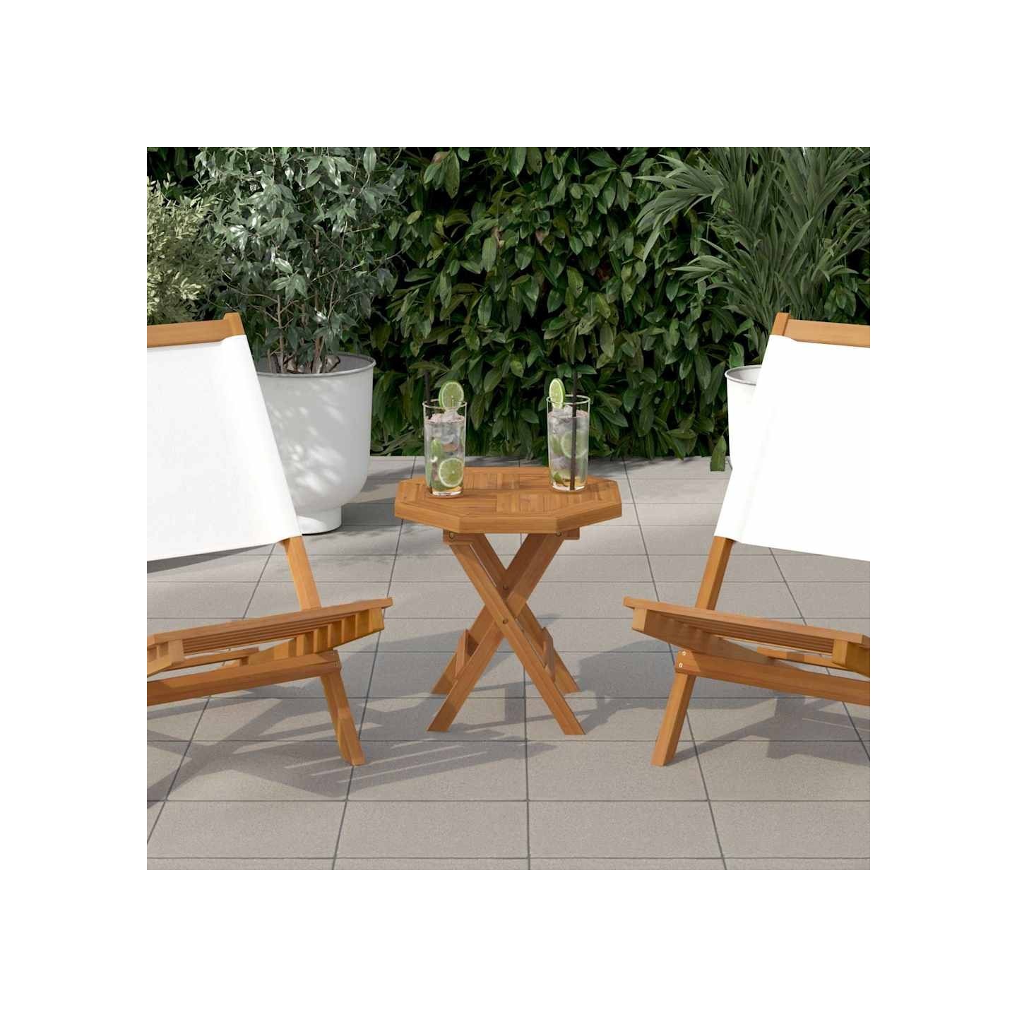 Dessus de table 40x40x2,5 cm octogonal bois de teck massif