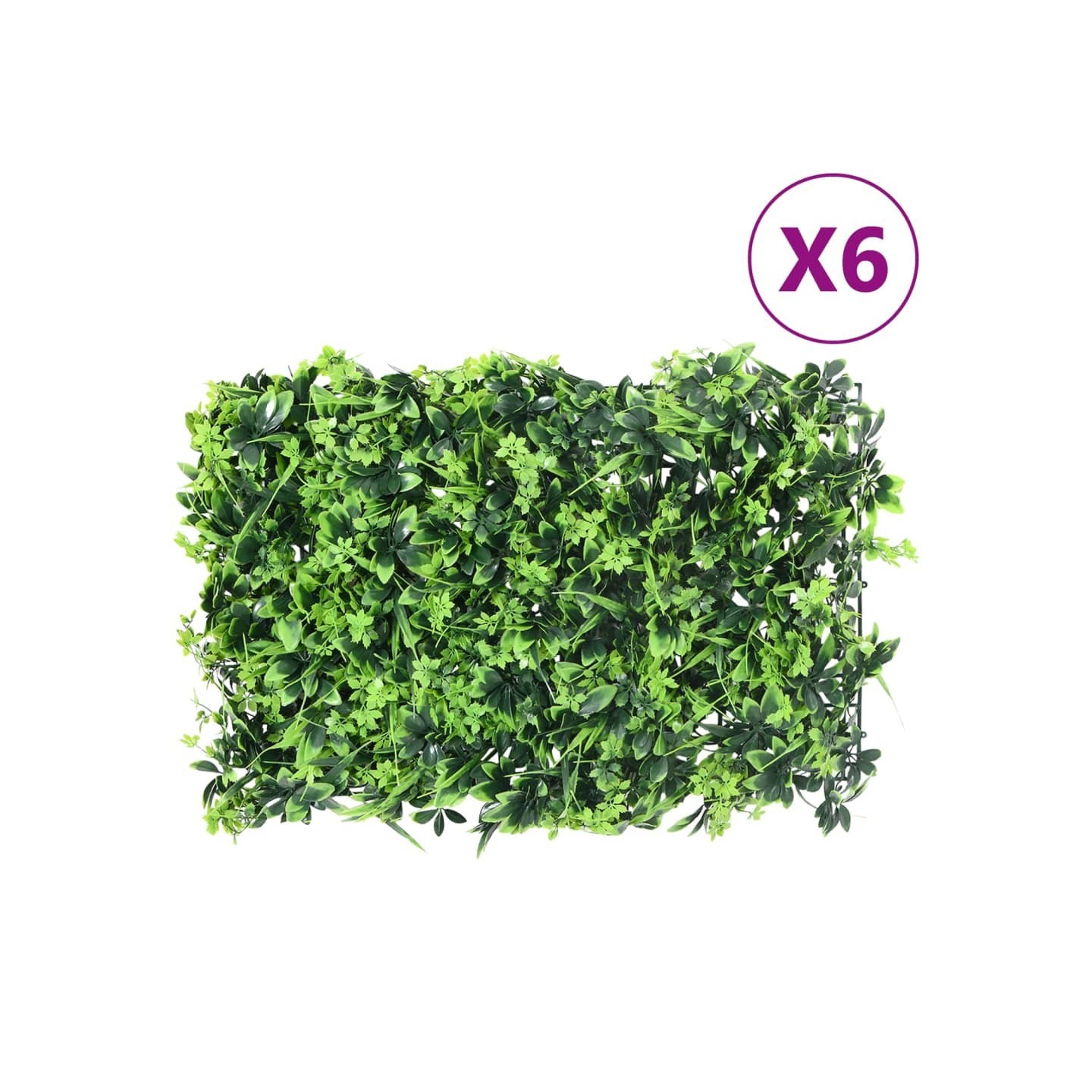 Clôture à feuilles artificielles 6 pcs vert 40x60 cm