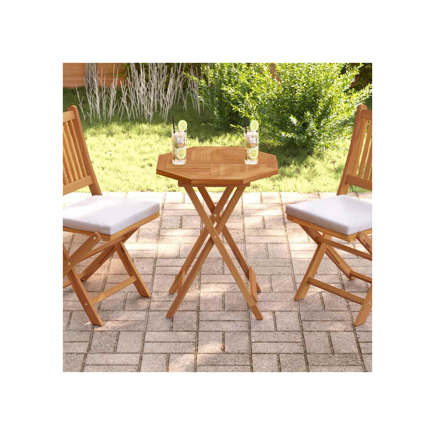 Dessus de table 60x60x2,5 cm octogonal bois de teck massif