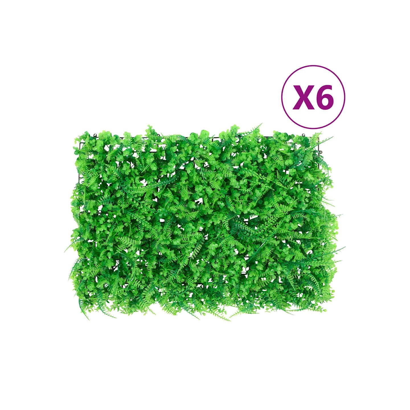 Clôture feuilles de fougère artificielles 6 pcs vert 40x60 cm