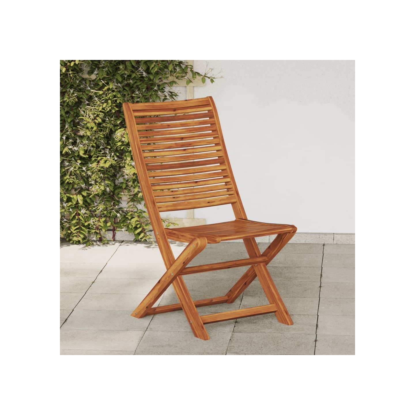 Chaises pliantes 2 pièces en bois massif d'acacia