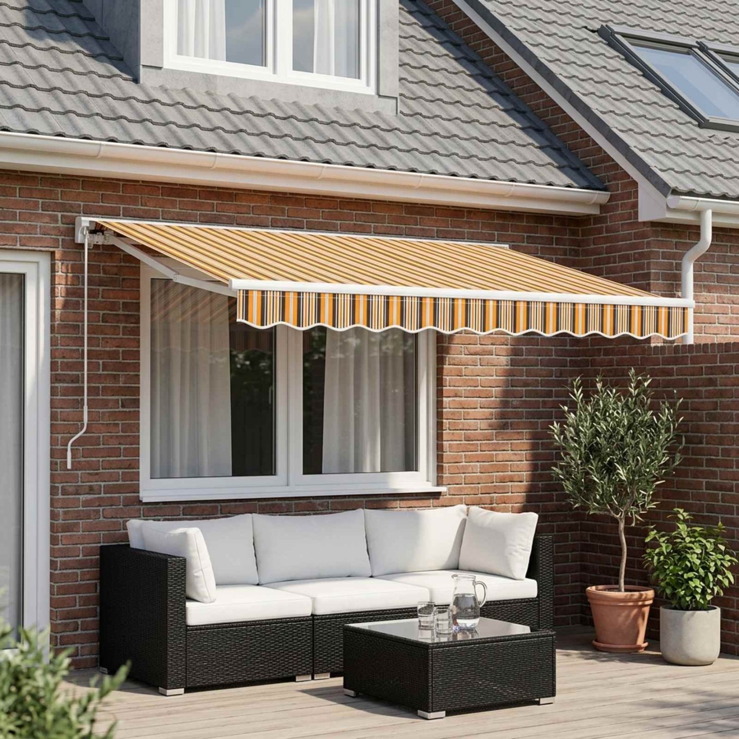 Tissu de remplacement pour auvent multicolore 300x250 cm