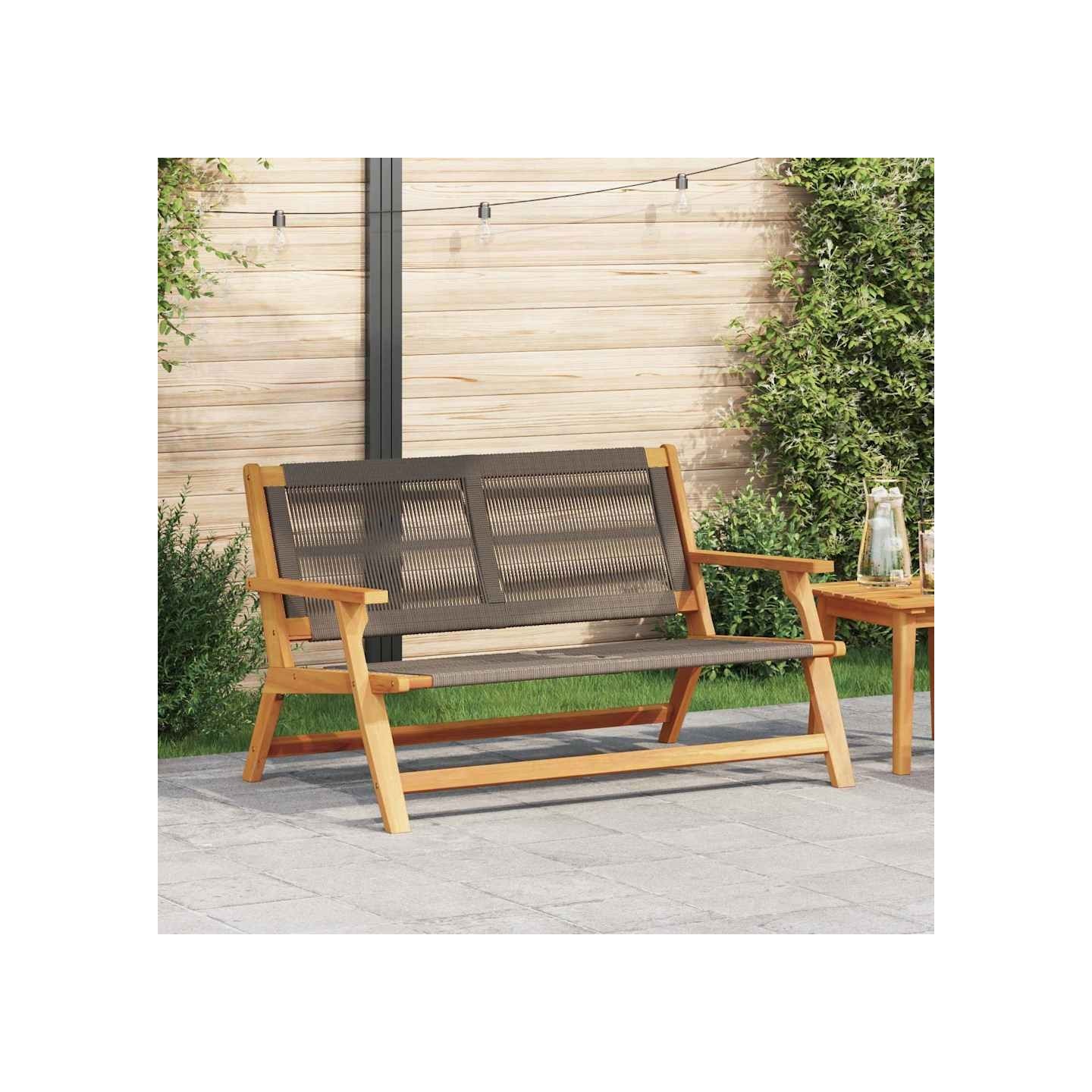 Banc de Détente de Jardin Gris Bois d'Acacia Massif
