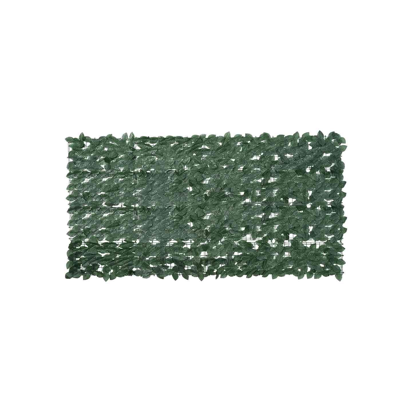 Écran de balcon avec feuilles vert foncé 200x100 cm