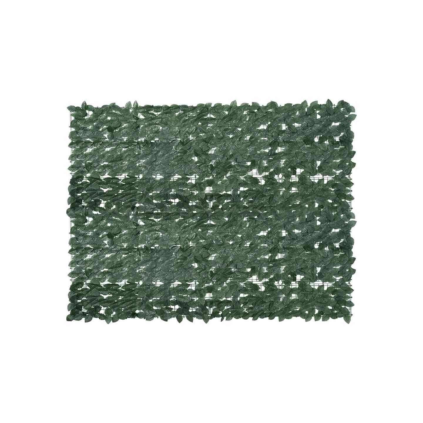 Écran de balcon avec feuilles vert foncé 200x150 cm