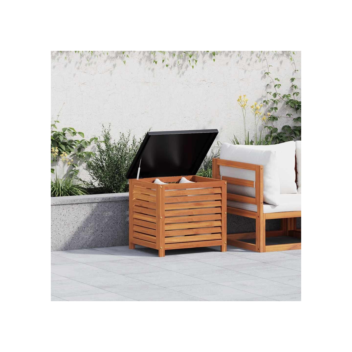 Boîte de rangement de jardin 60x50x55 cm bois d'eucalyptus