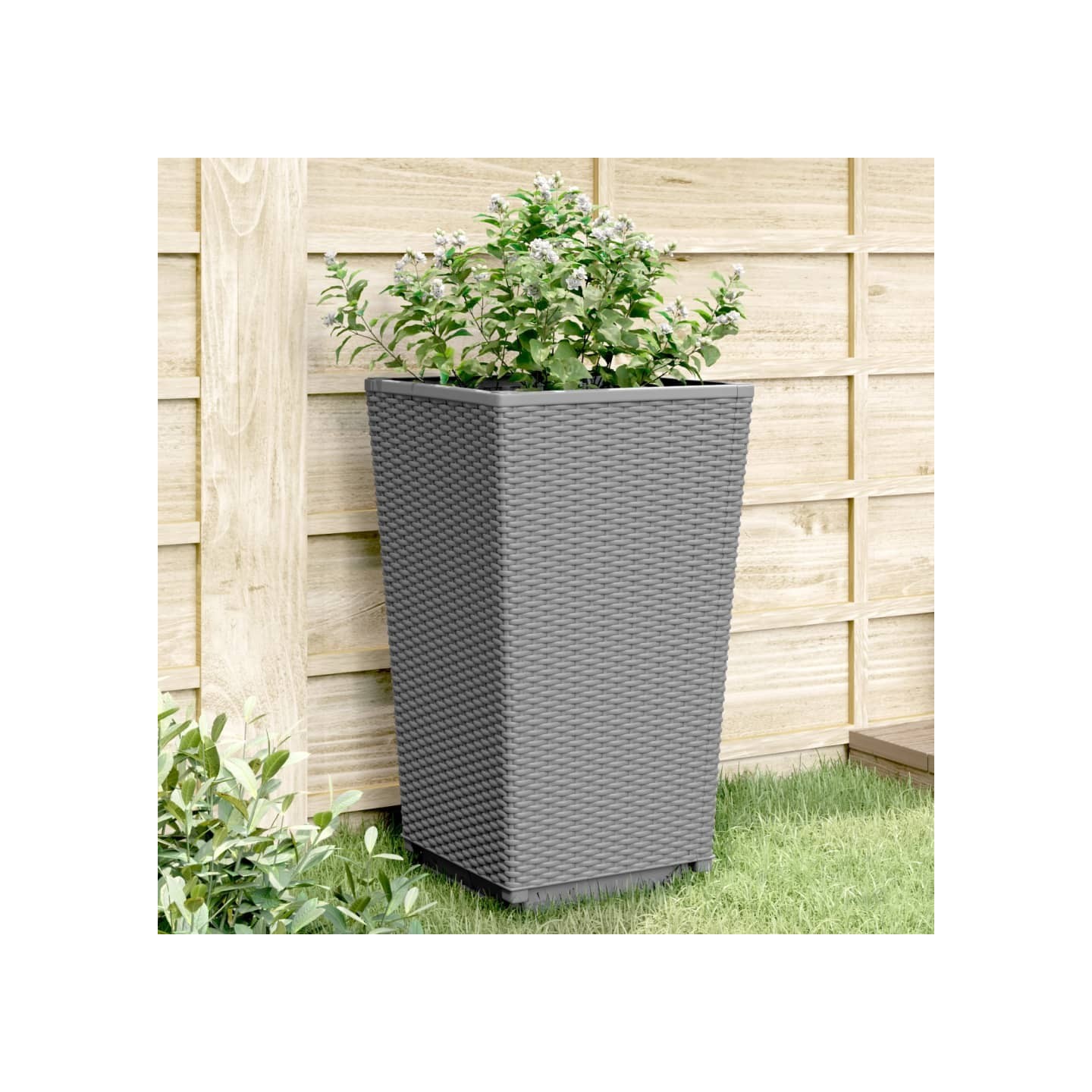 Jardinières 2 pcs gris clair 32,5x32,5x57 cm polypropylène