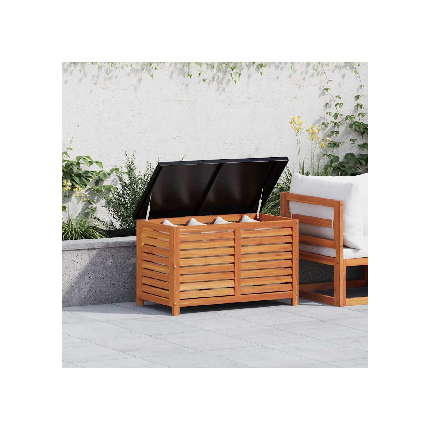 Boîte de rangement de jardin 90x48x55 cm bois d'eucalyptus