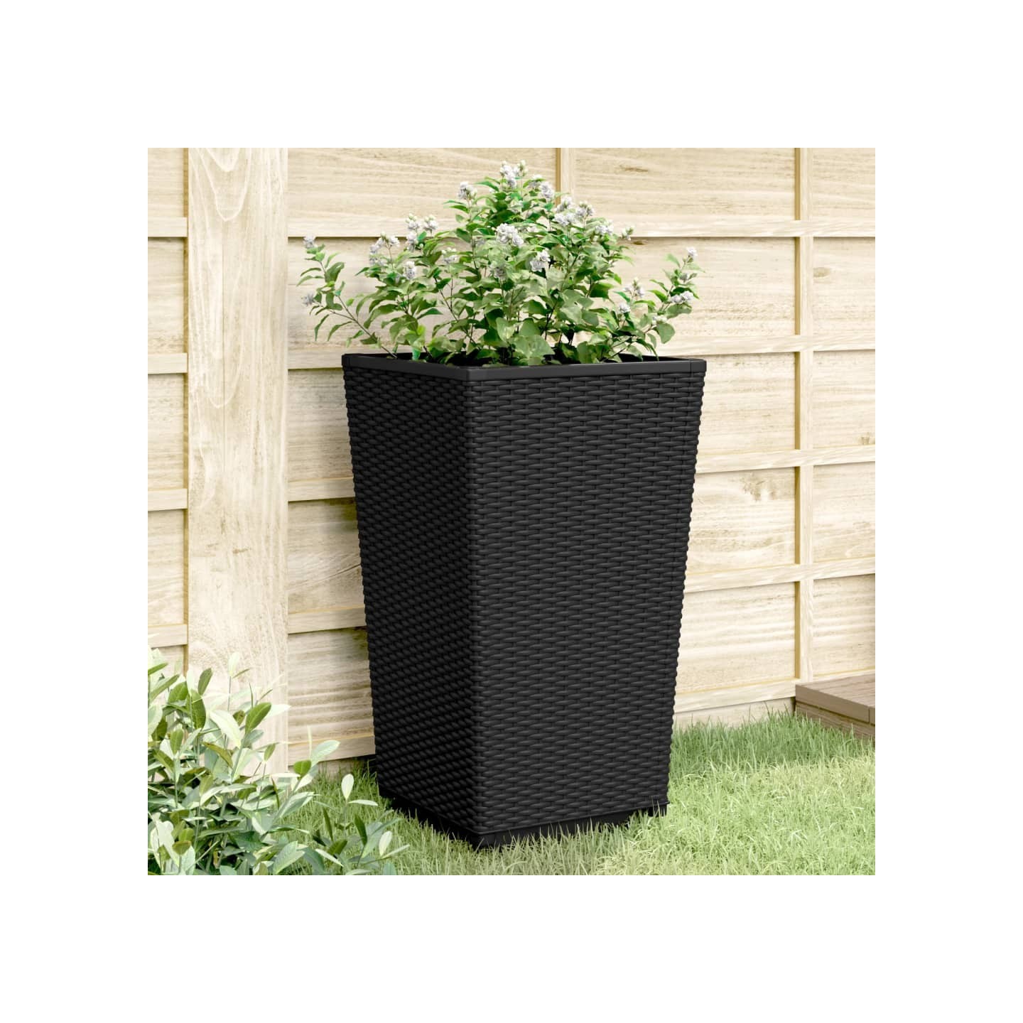 Jardinières 2 pcs noir 32,5x32,5x57 cm polypropylène