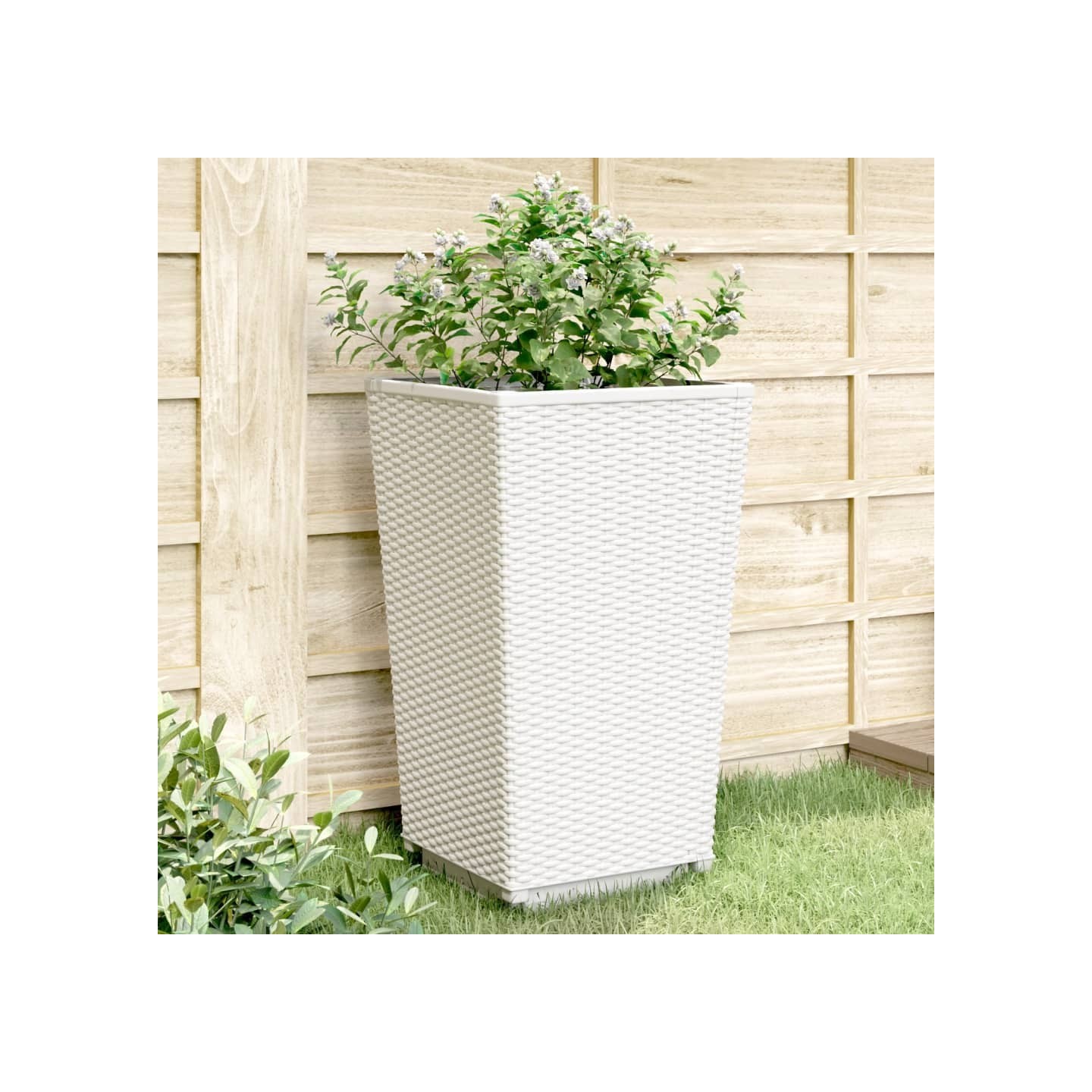 Jardinières 2 pcs blanc 32,5x32,5x57 cm polypropylène