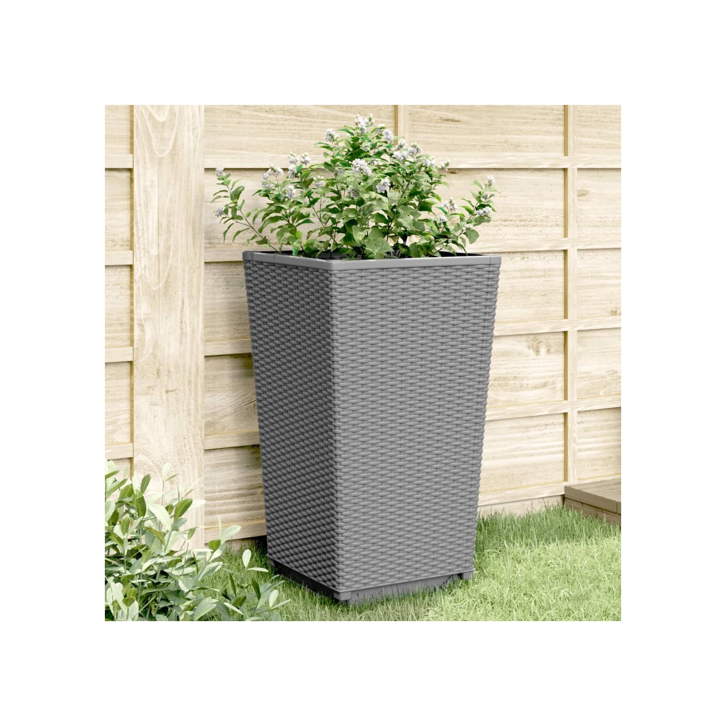 Jardinières 4 pcs gris clair 32,5x32,5x57 cm polypropylène