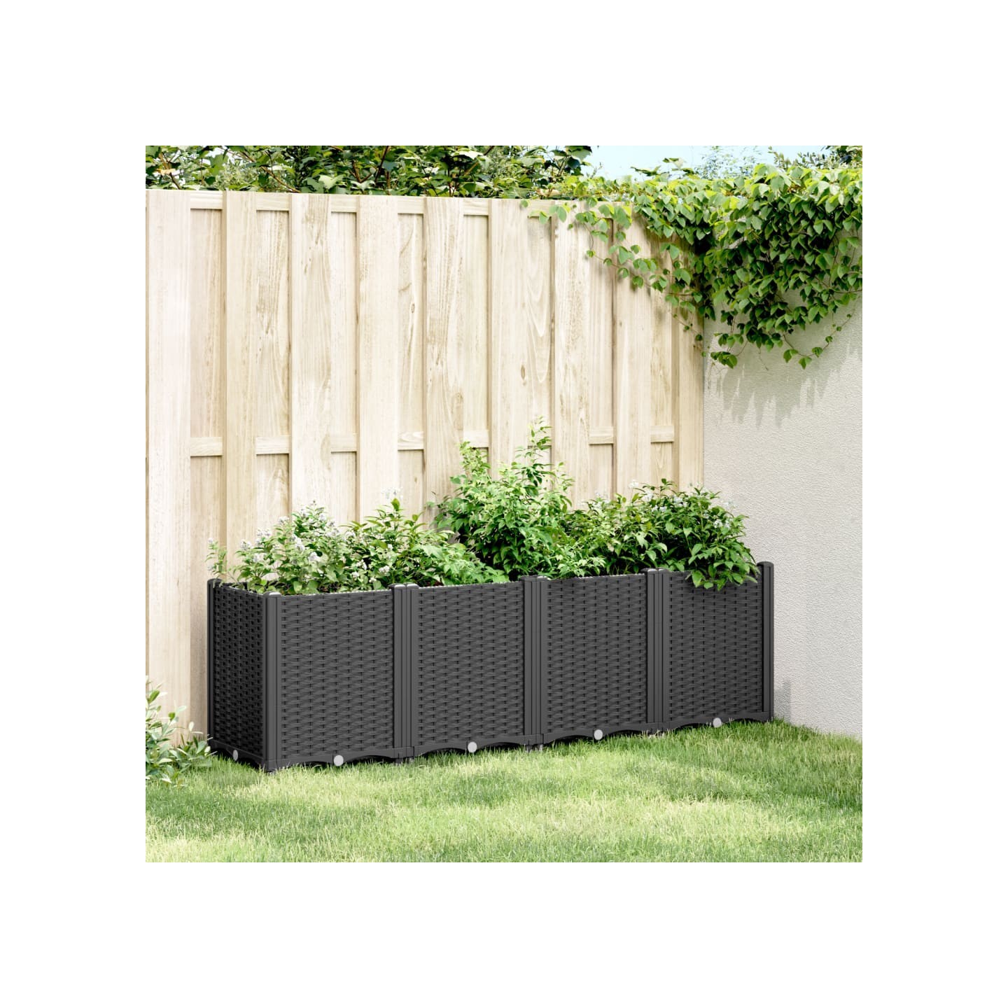 Jardinière noir 160x40x53 cm polypropylène