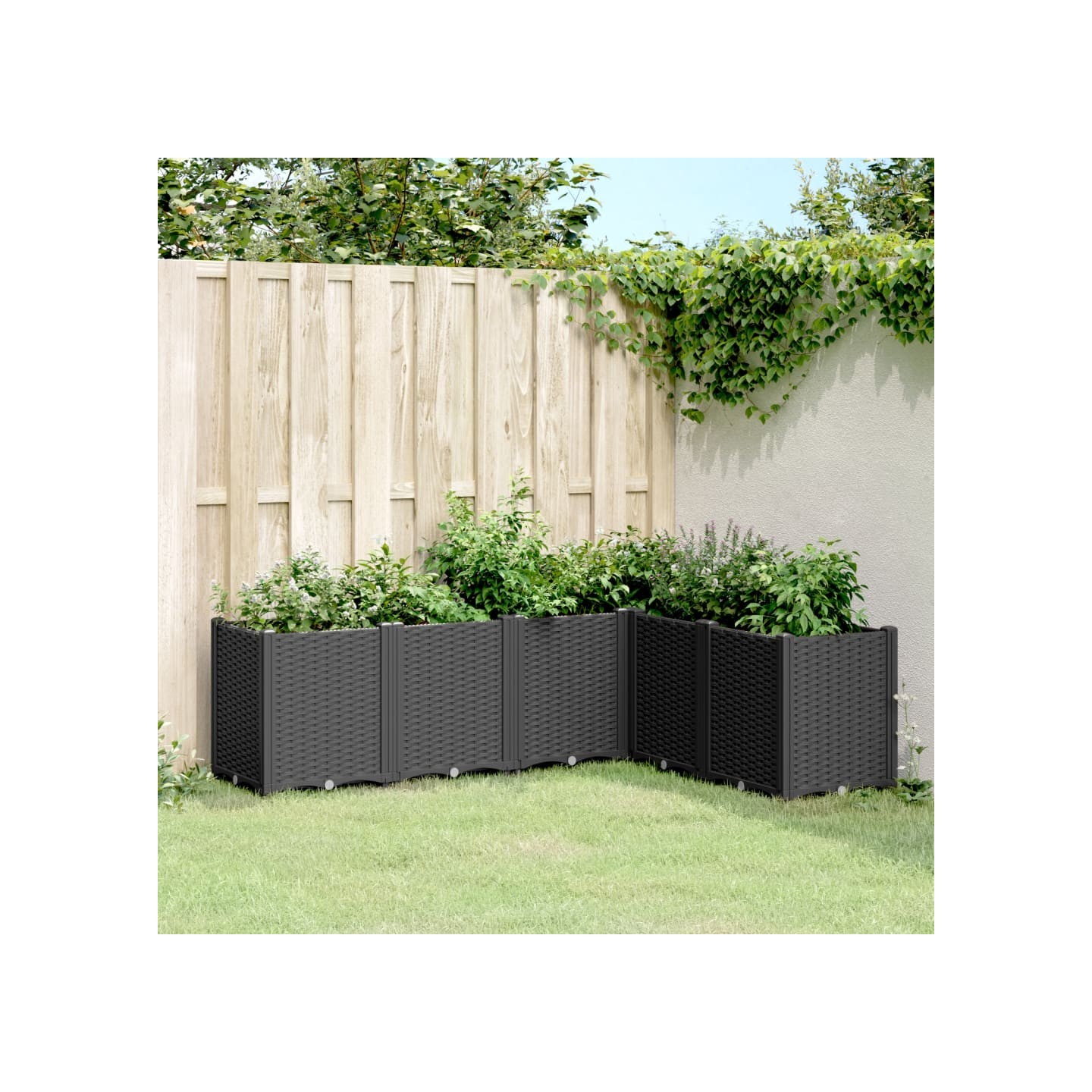 Jardinière noir 160x120x53 cm polypropylène
