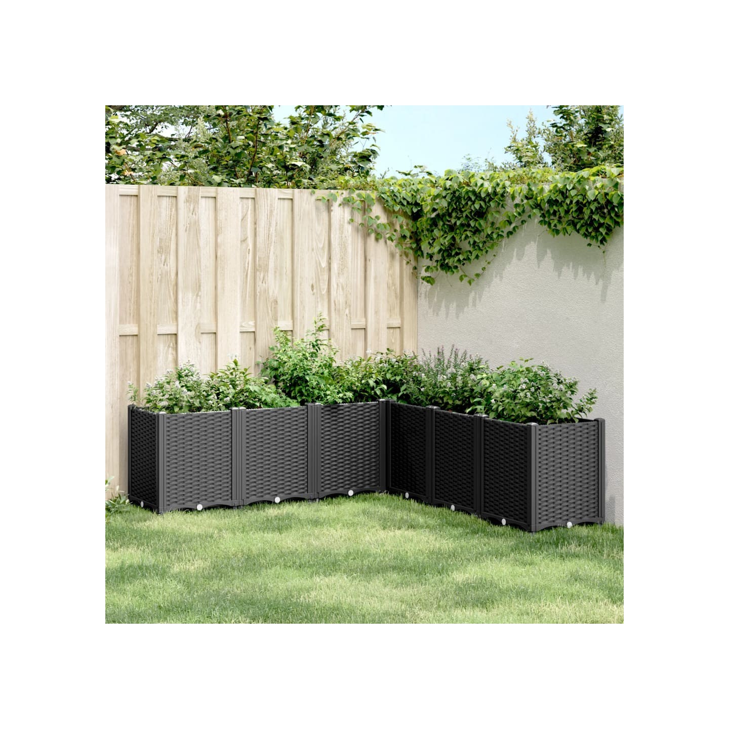 Jardinière noir 160x160x53 cm polypropylène