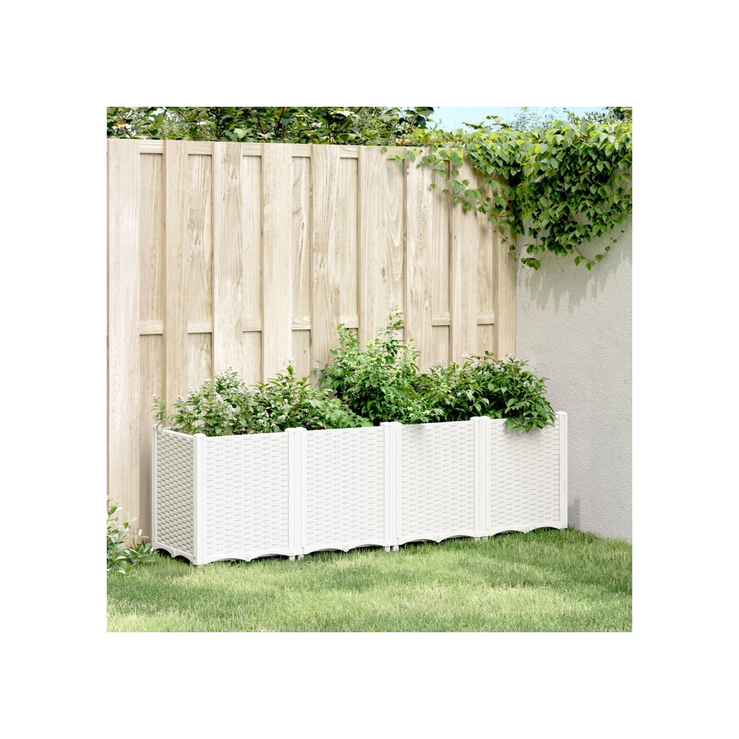 Jardinière blanc 160x40x53 cm polypropylène
