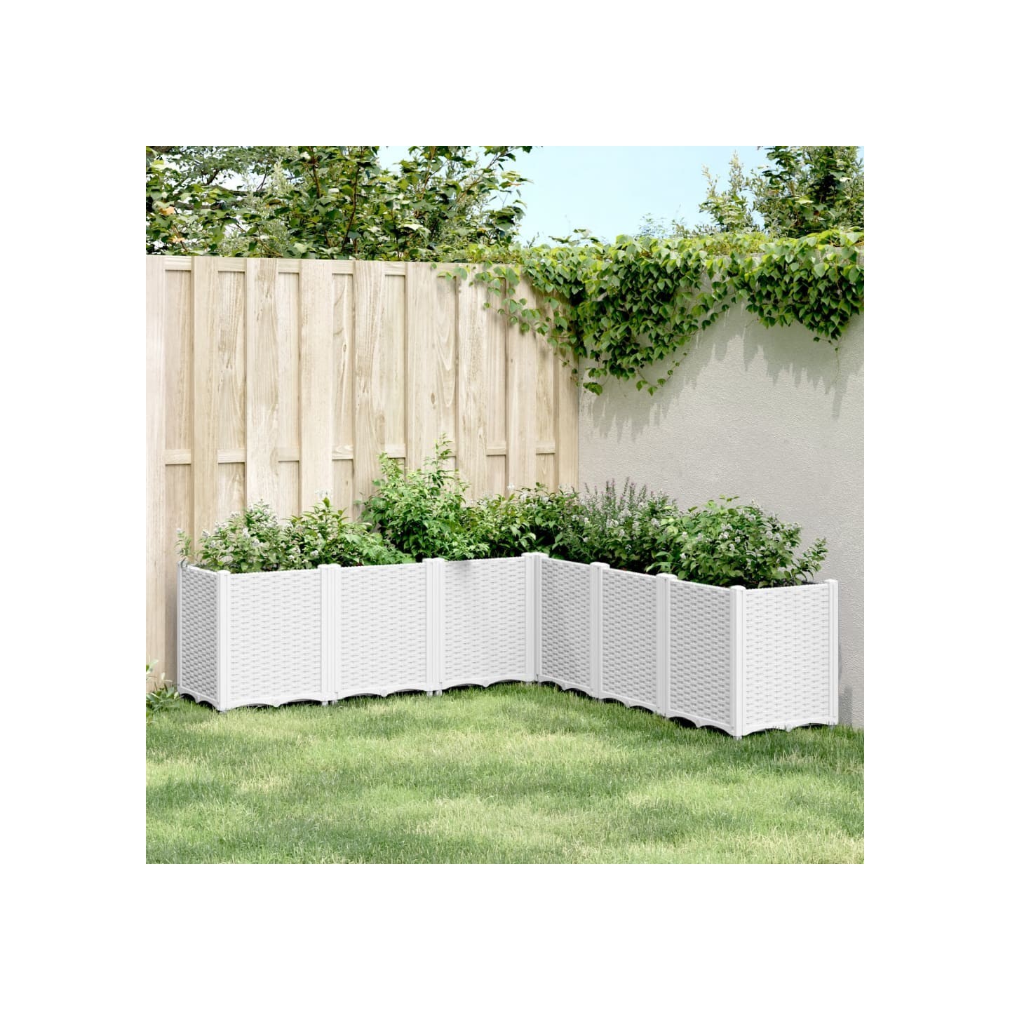 Jardinière blanc 160x160x53 cm polypropylène