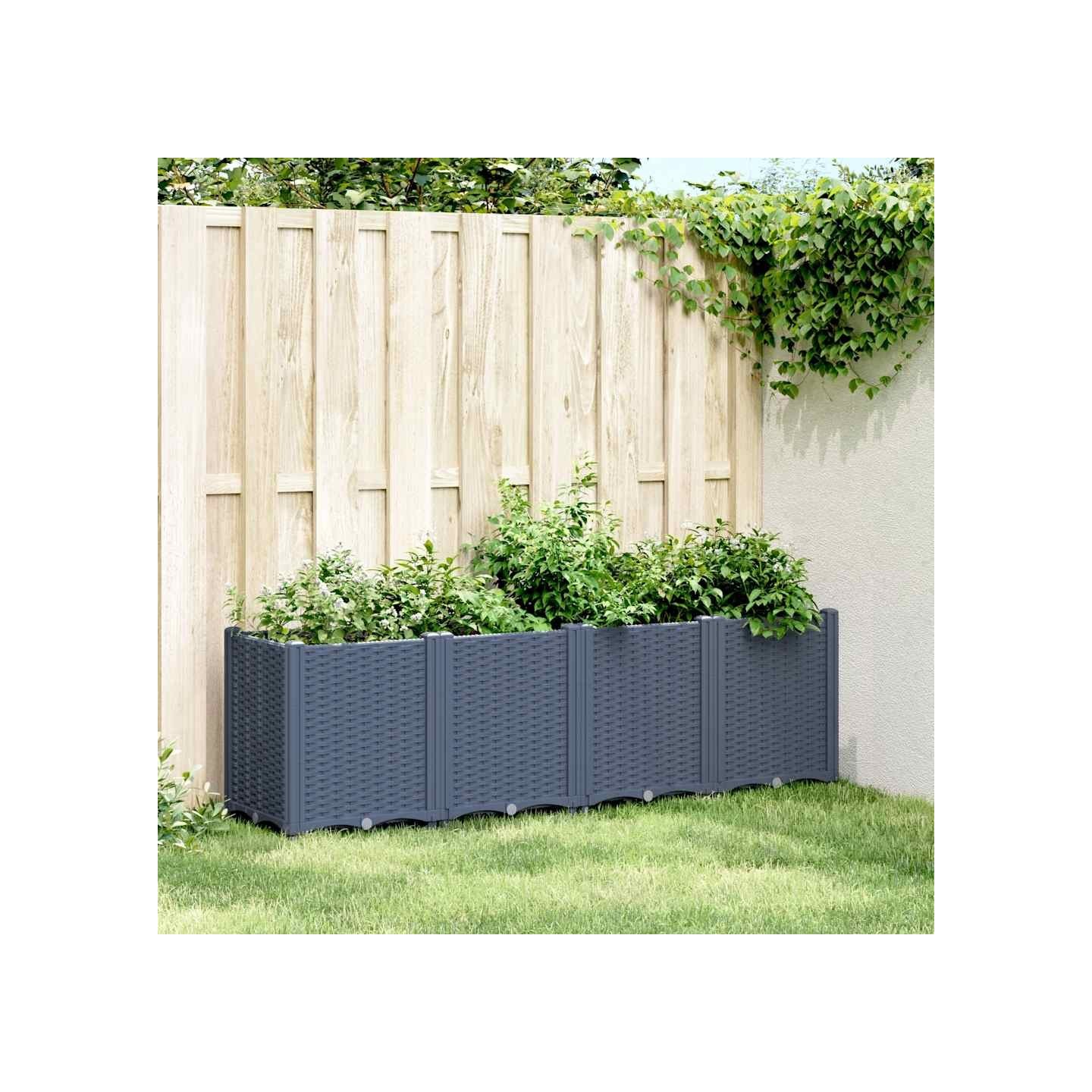 Jardinière bleu gris 160x40x53 cm PP