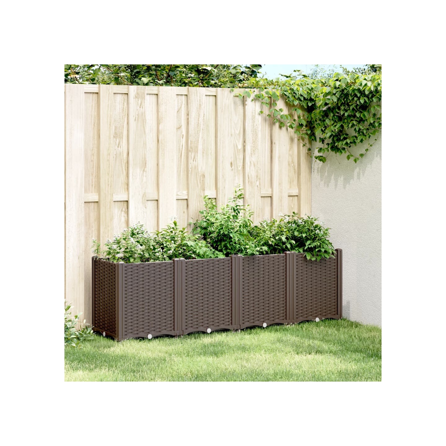 Jardinière marron 160x40x53 cm polypropylène