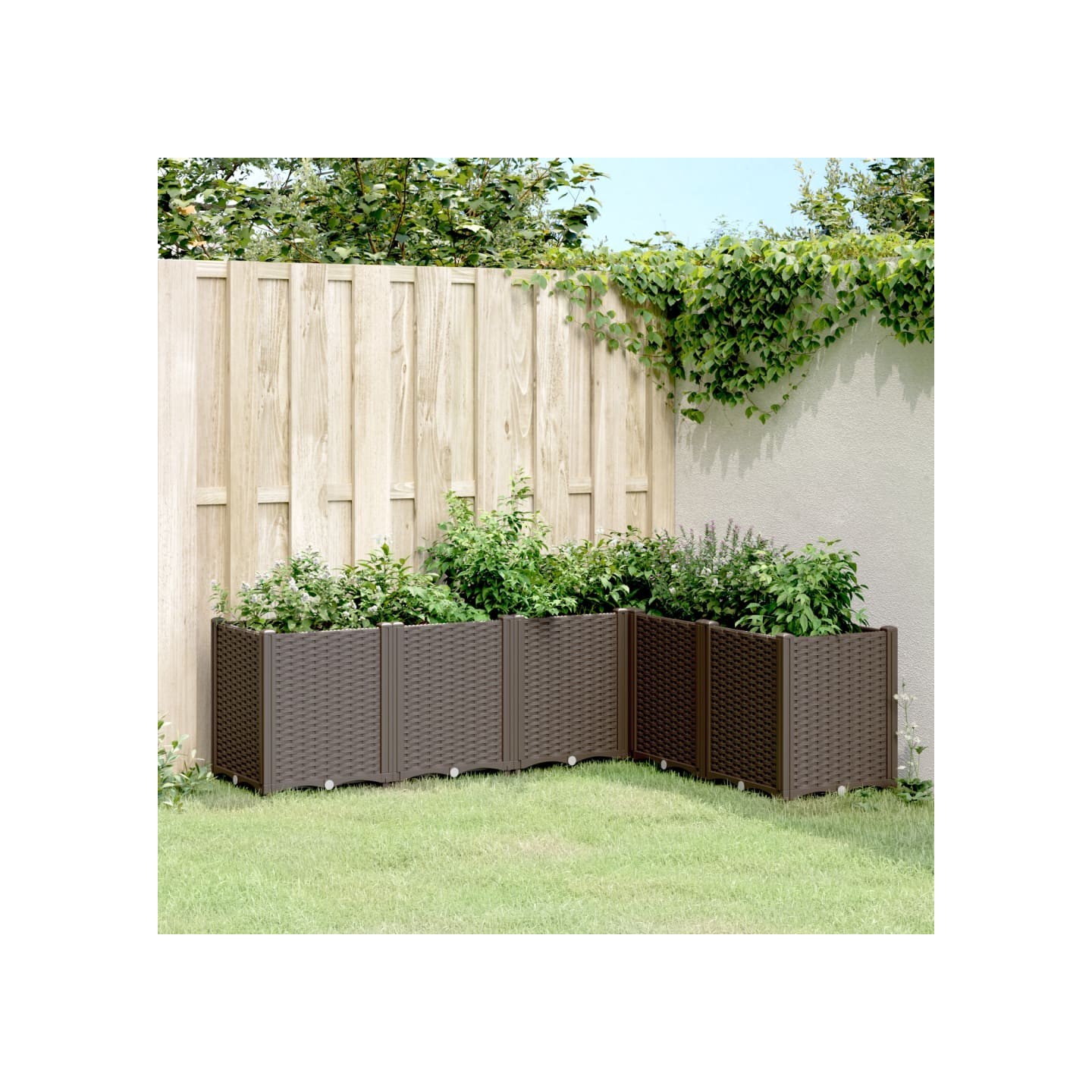 Jardinière marron 160x120x53 cm polypropylène