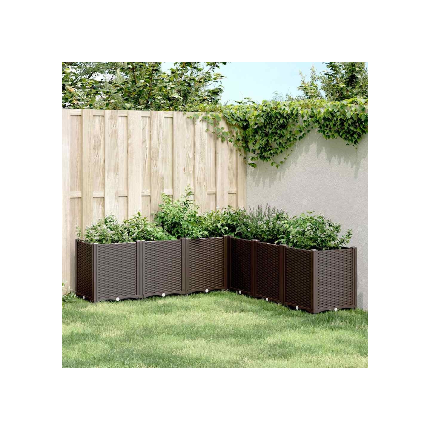 Jardinière marron 160x160x53 cm polypropylène