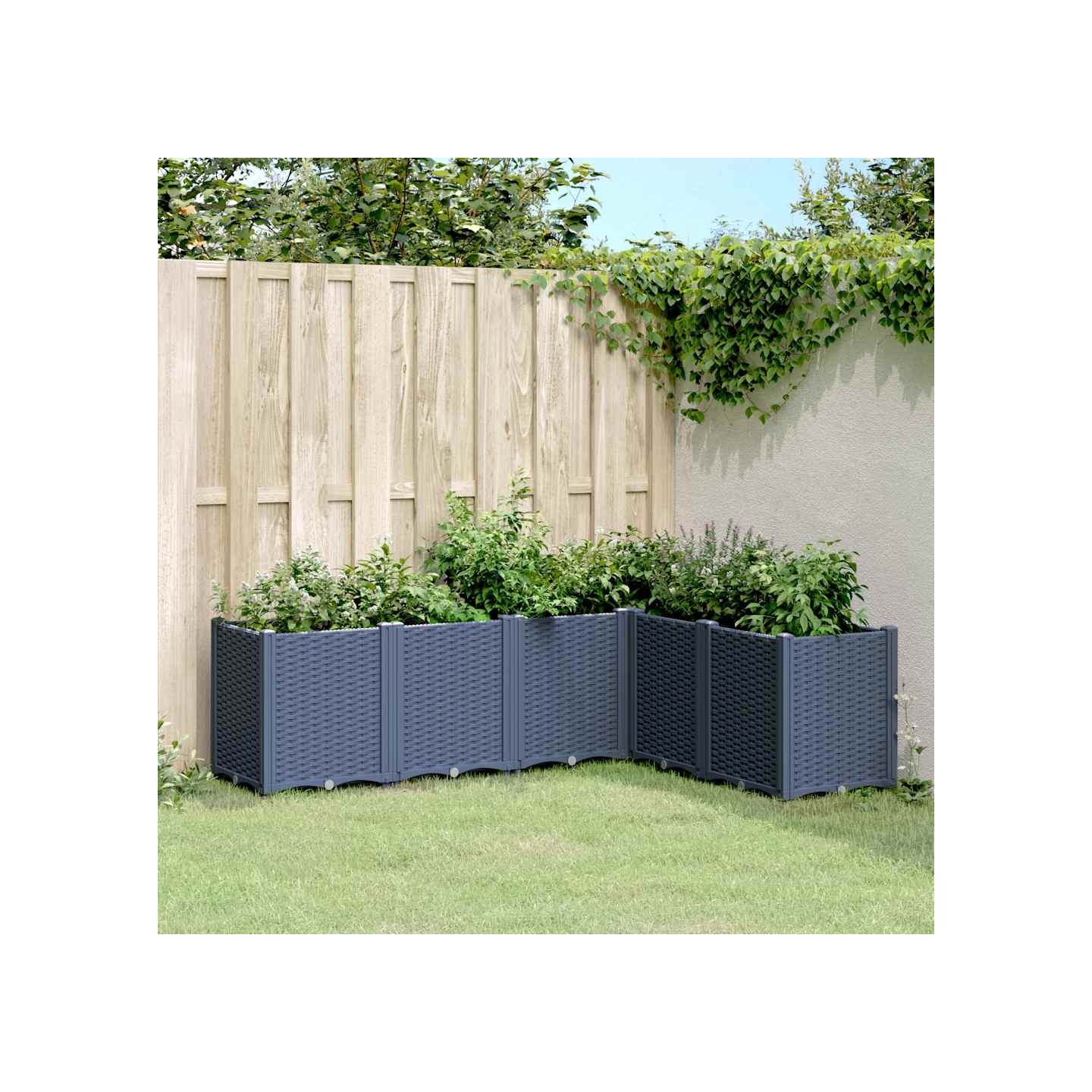 Jardinière bleu gris 160x120x53 cm PP