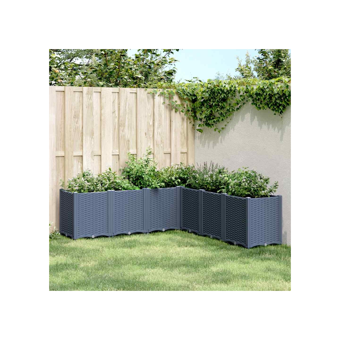 Jardinière bleu gris 160x160x53 cm PP