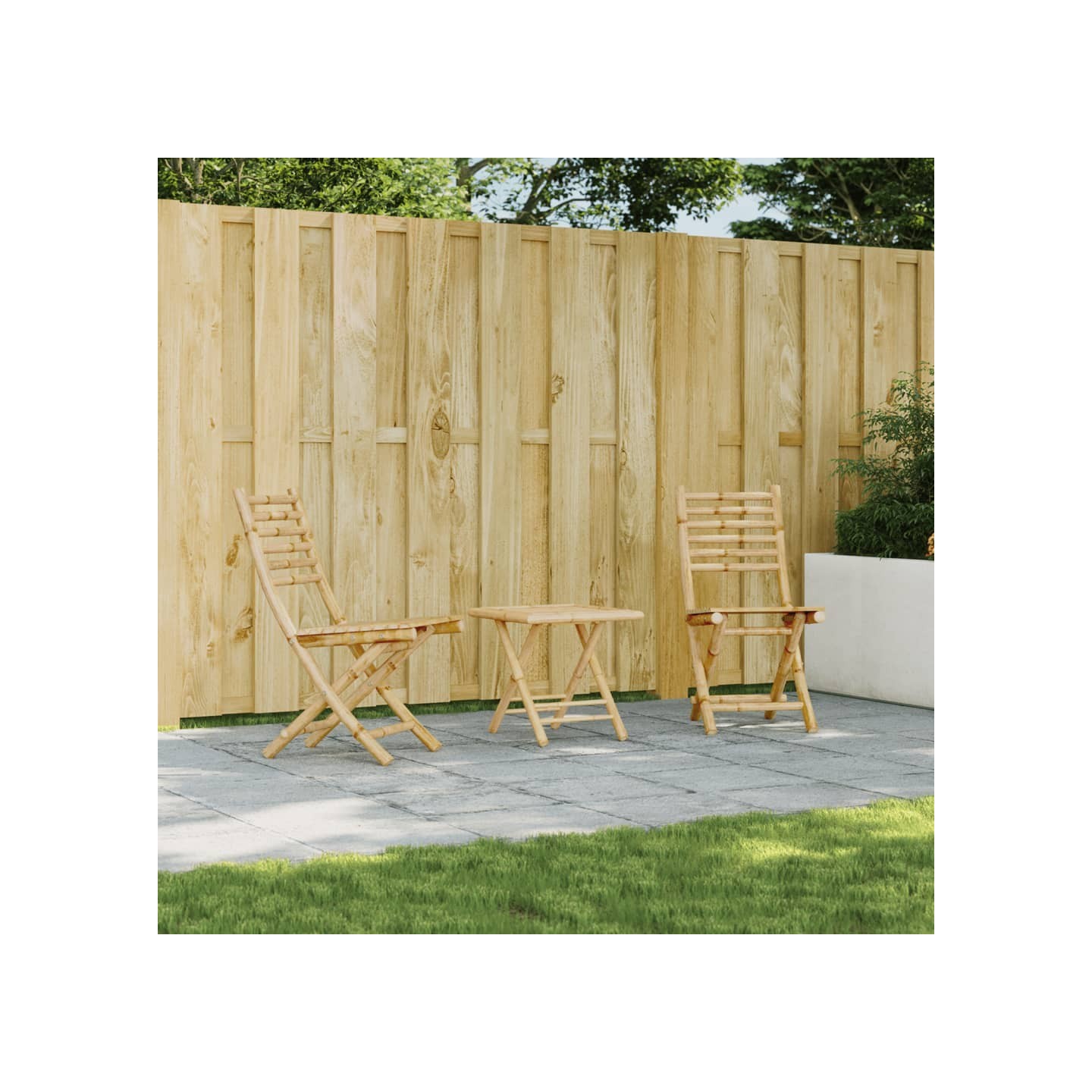 Chaises pliantes (lot de 2) en bambou, 43 x 54 x 88 cm