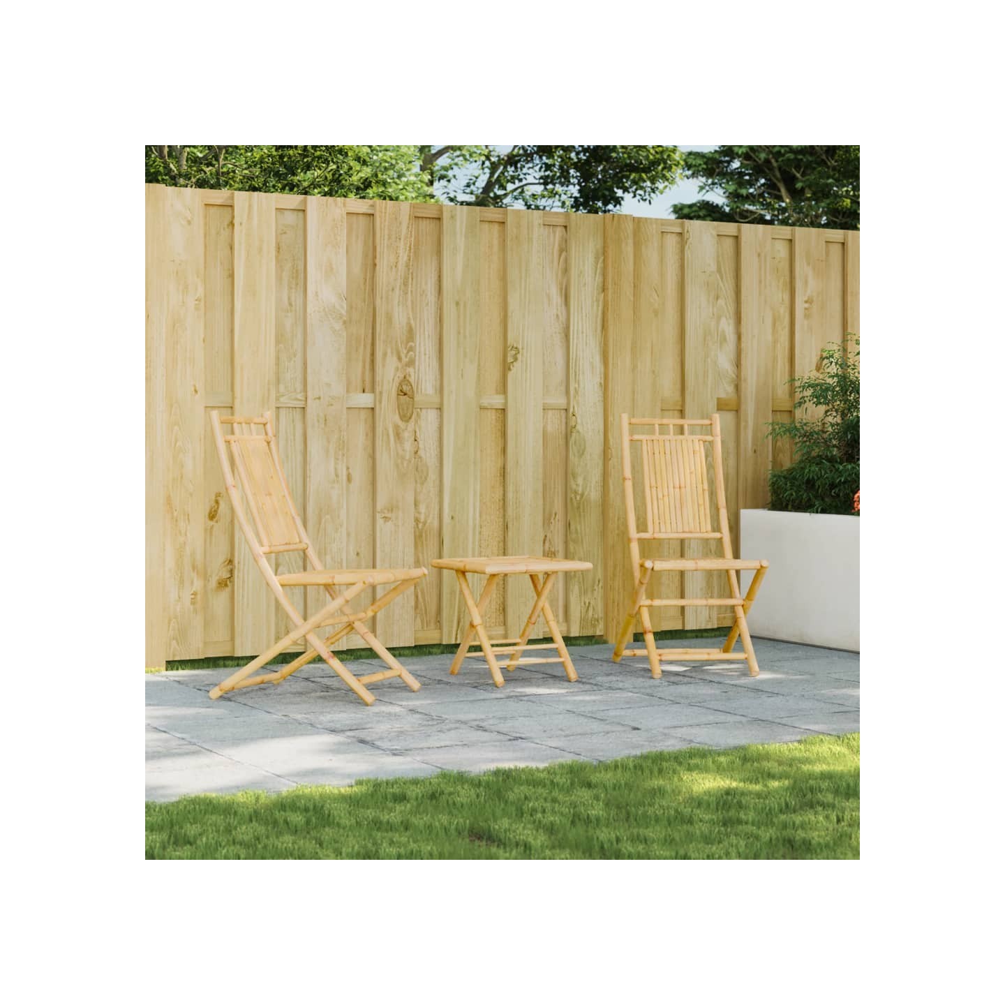Chaises pliantes (lot de 2) 46 x 66 x 99 cm en bambou