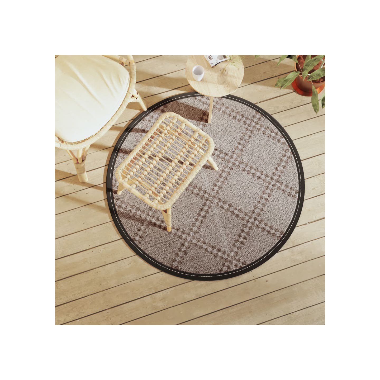 Tapis d'extérieur ARAKIL marron Ø120 cm PP