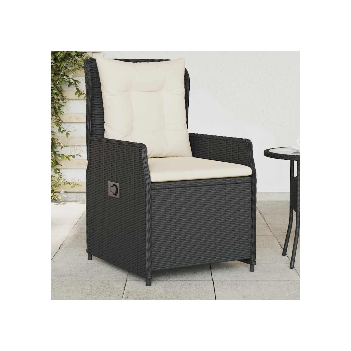 Chaises inclinables de jardin lot de 2 noir résine tressée