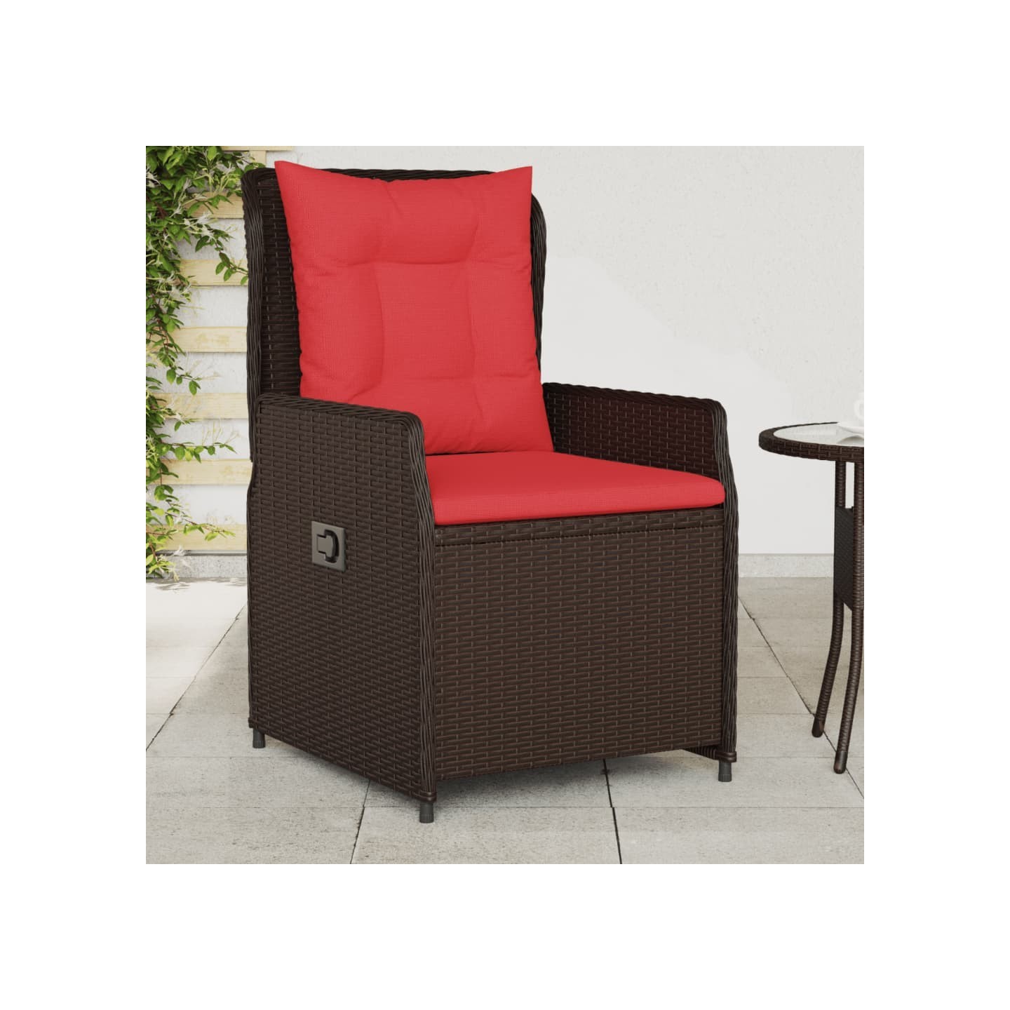 Chaises de jardin inclinables lot de 2 marron résine tressée