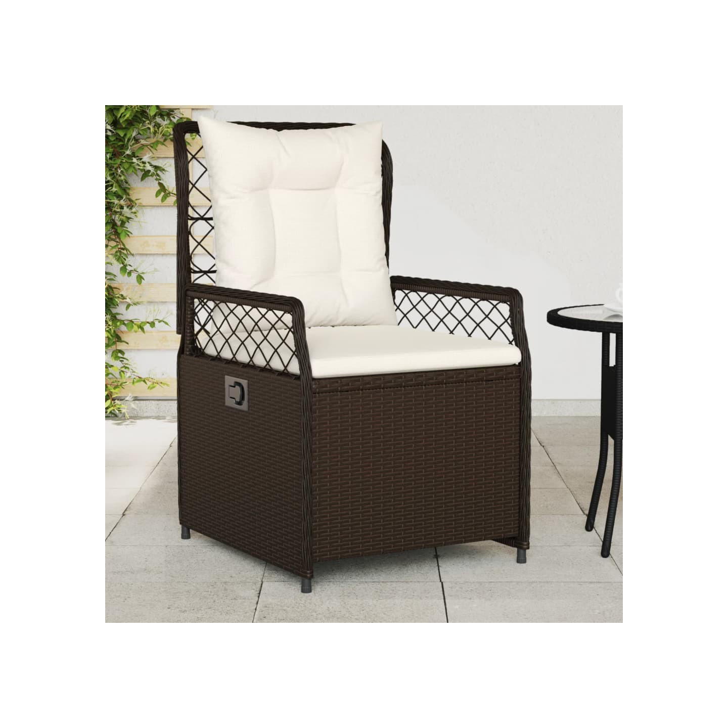 Chaises inclinables de jardin lot de 2 marron résine tressée