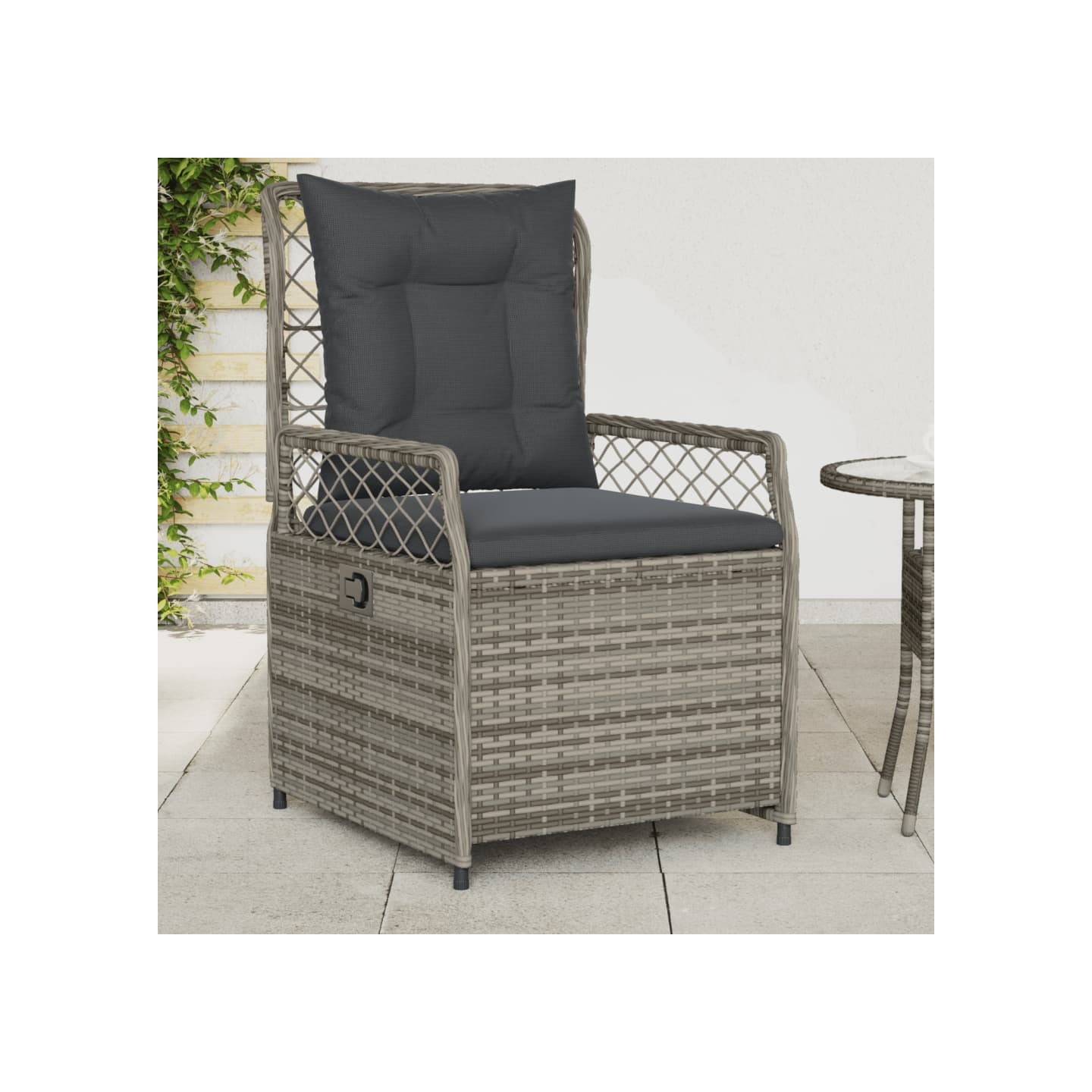 Chaises inclinables de jardin lot de 2 gris résine tressée