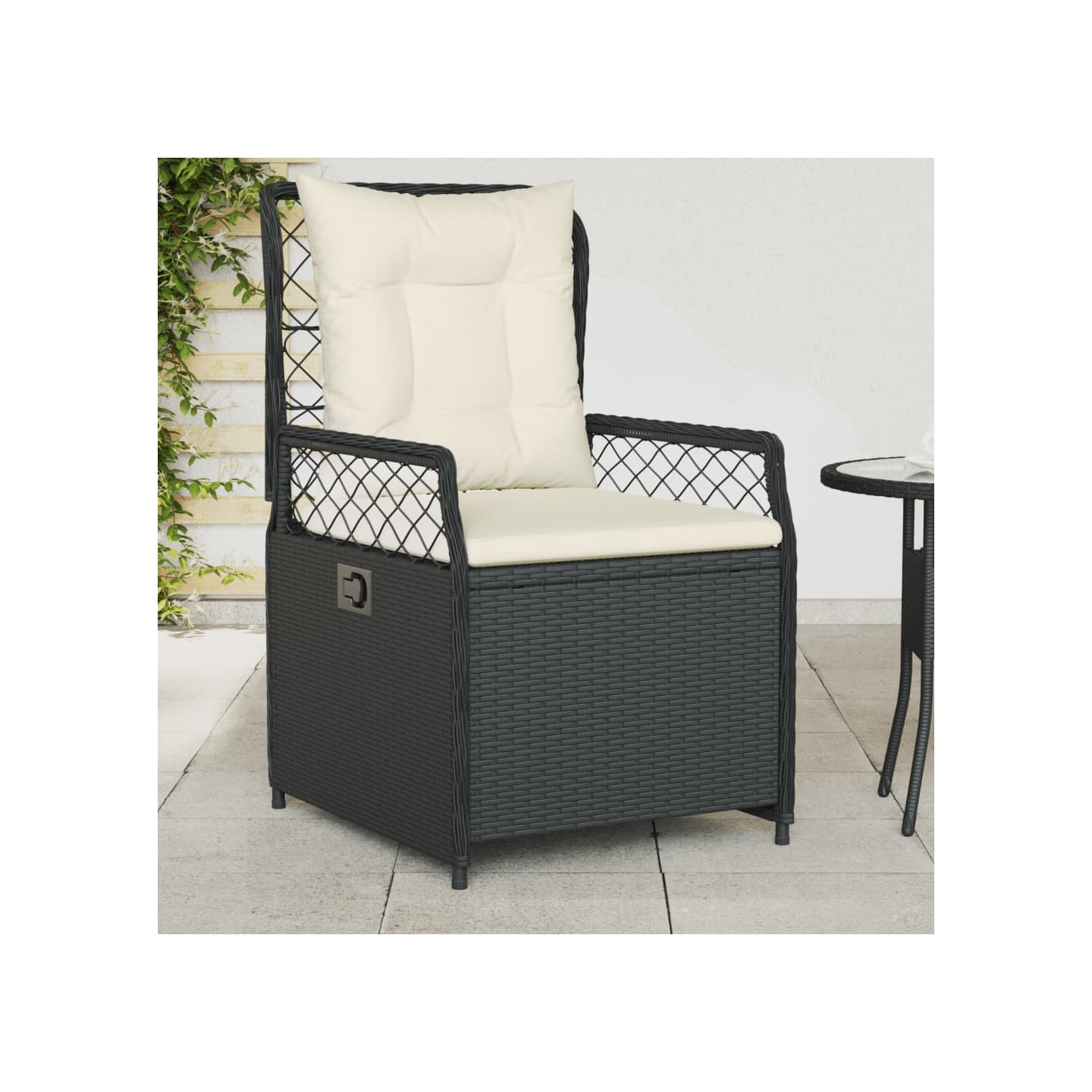 Chaises inclinables de jardin lot de 2 noir résine tressée